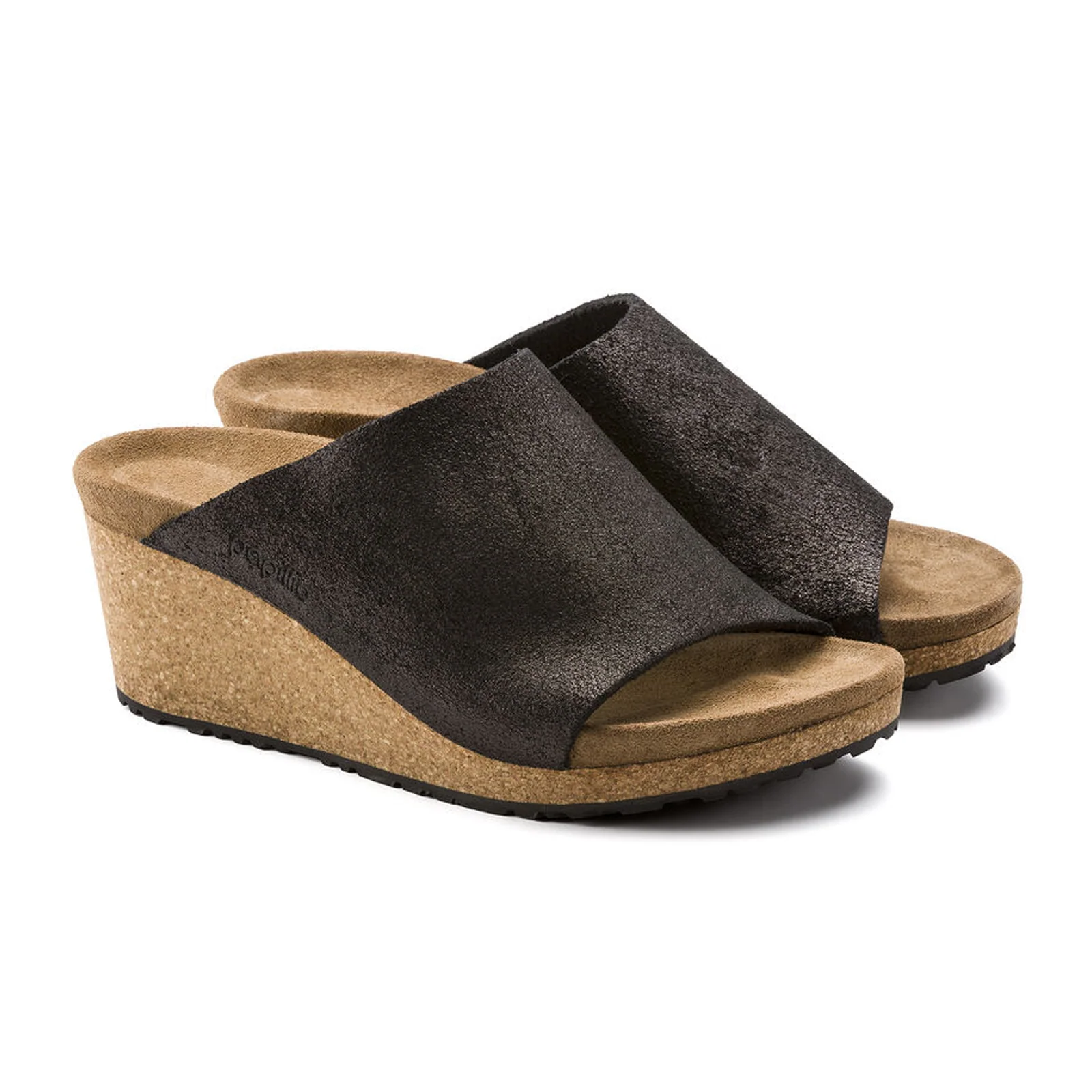 Birkenstock Namica Narrow Wedge Sandal (Women) - Washed Metallic Antique Black Suede - Image 4