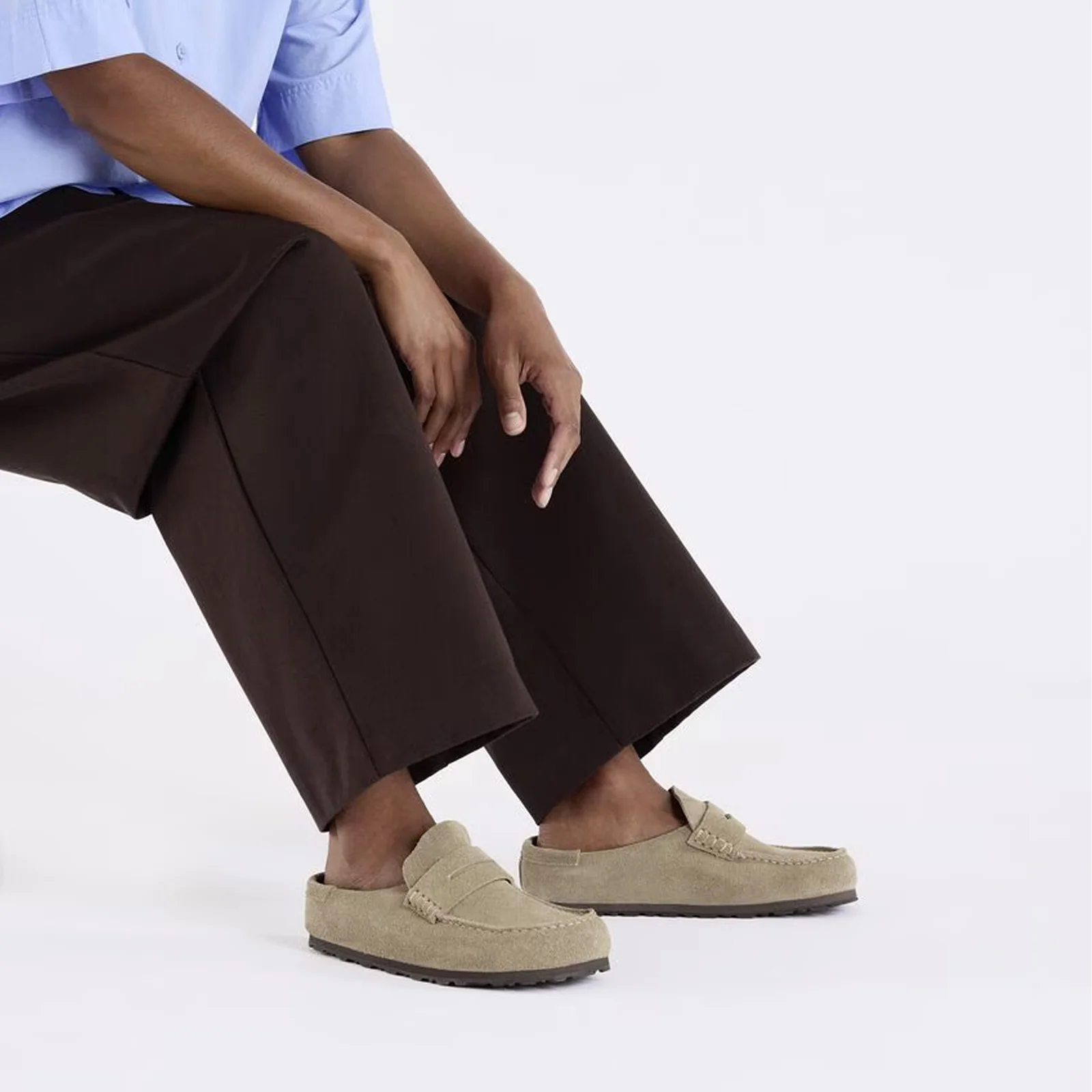 Birkenstock Naples Wrapped Clog (Men) - Taupe Suede - Image 9