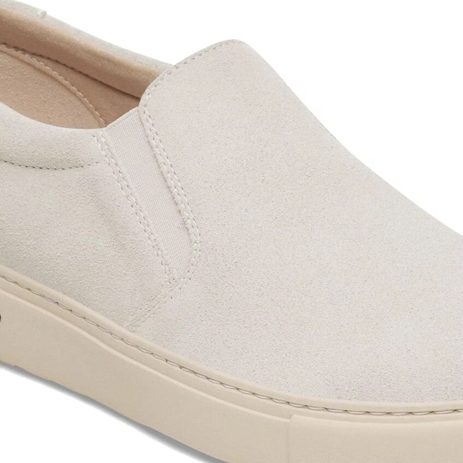 Birkenstock Oswego Narrow Slip On Sneaker (Women) - Antique White Suede - Image 5