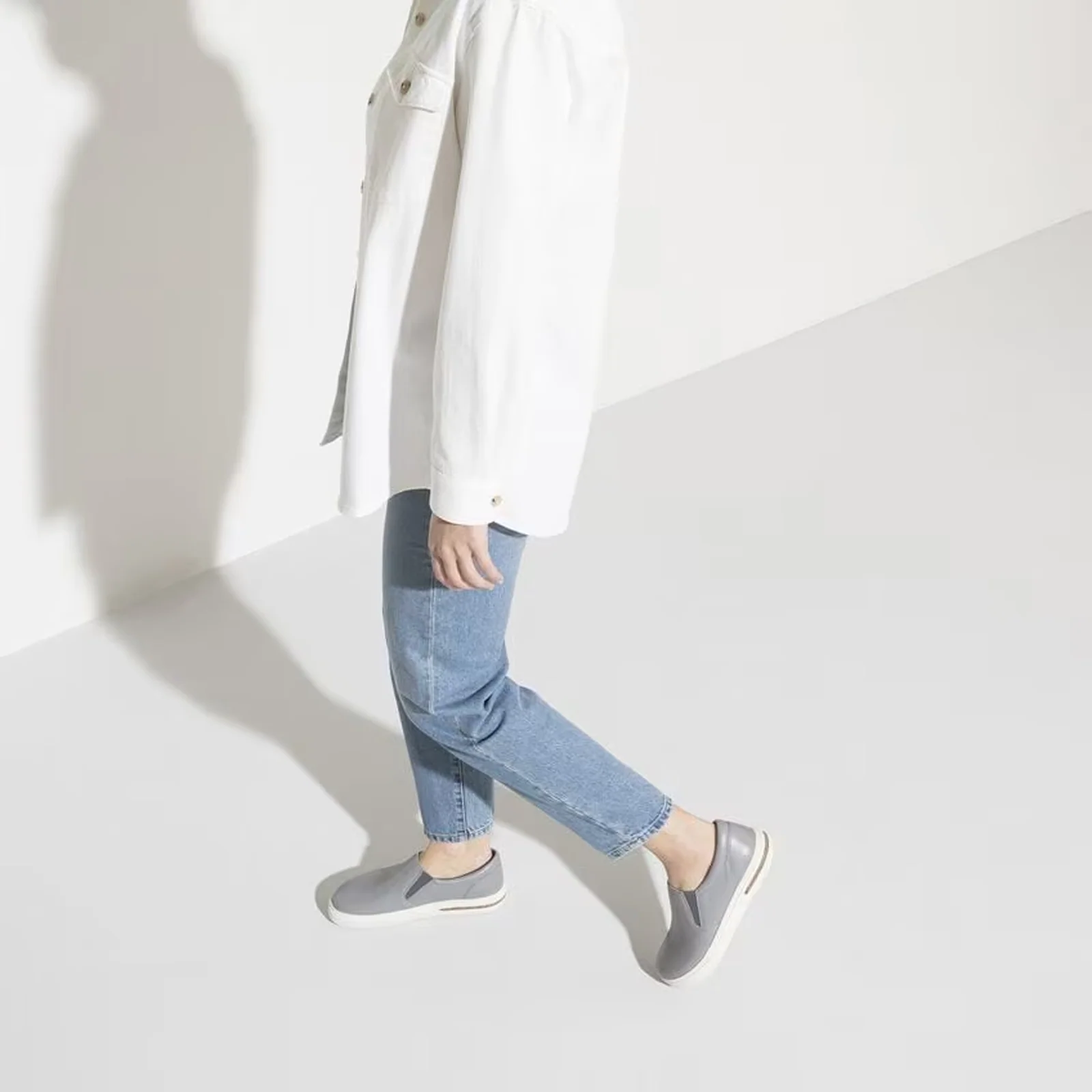 Birkenstock Oswego Slip On Sneaker (Men) - Gray Leather - Image 6