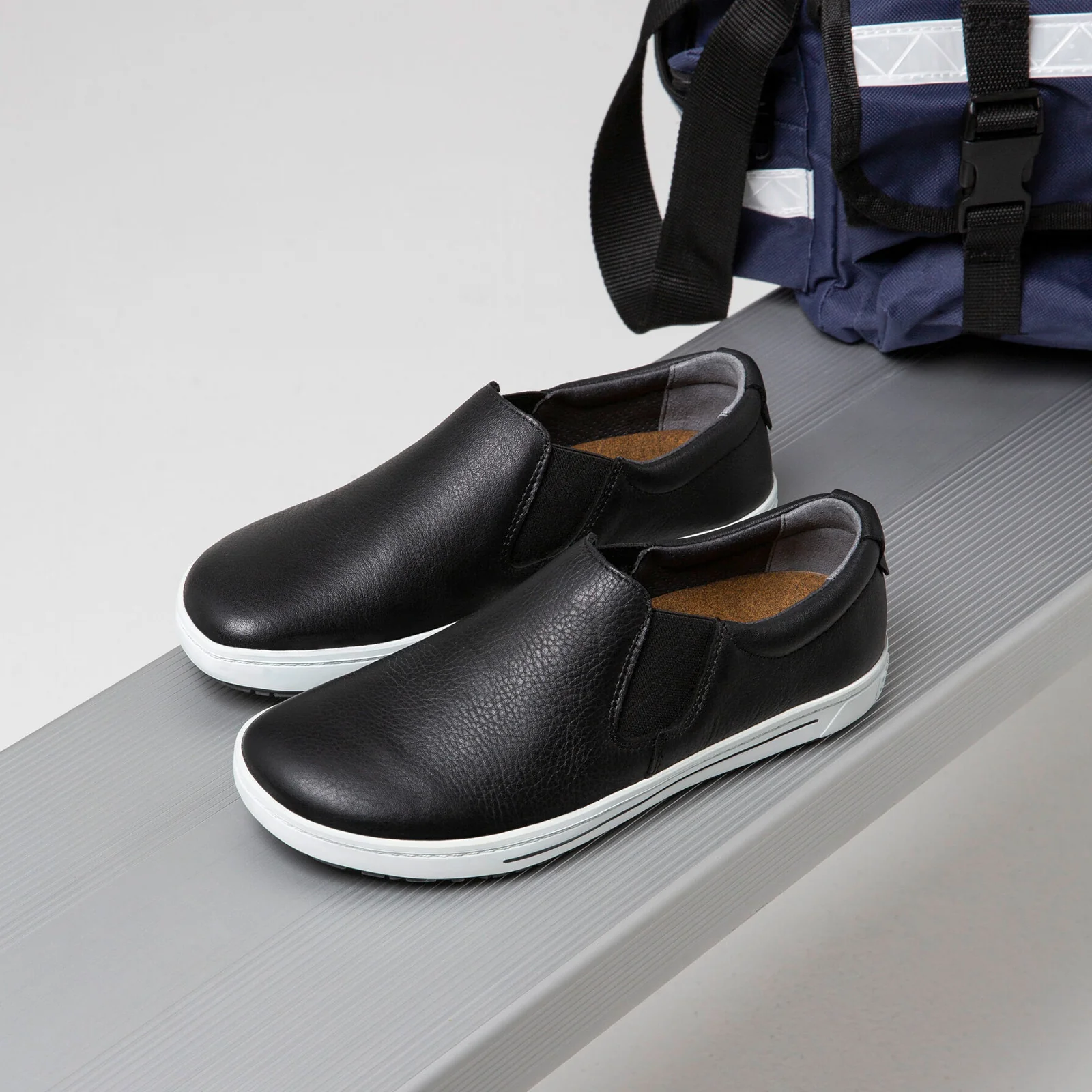 Birkenstock QO400 Slip On Safety Shoe (Unisex) - Black Leather - Image 5