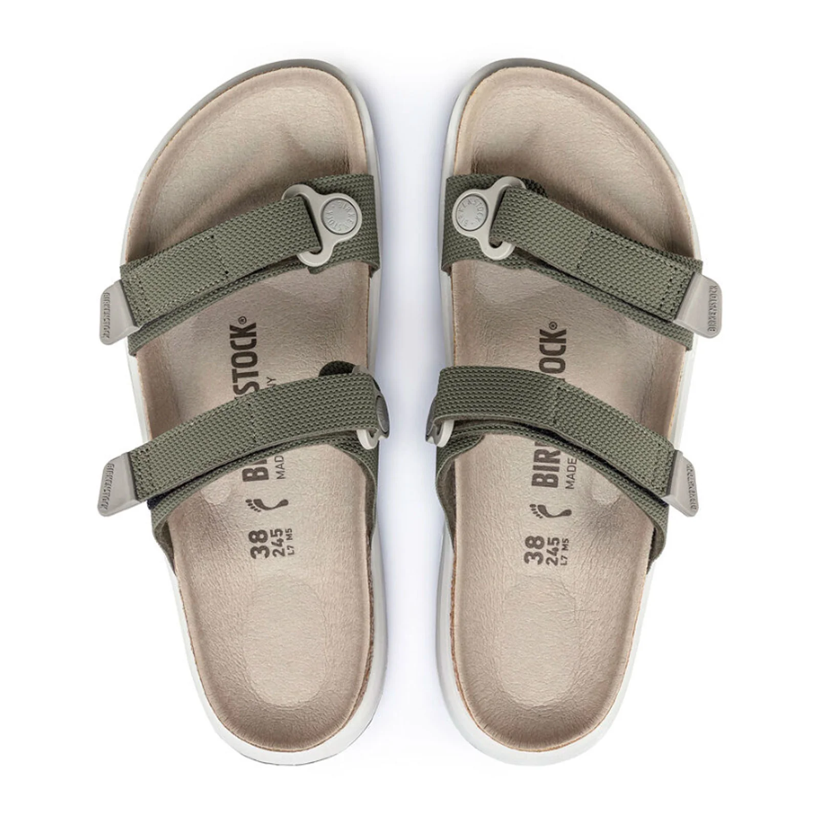 Birkenstock Sahara Narrow Slide Sandal (Women) - Khaki Birko-Flor Futura - Image 2