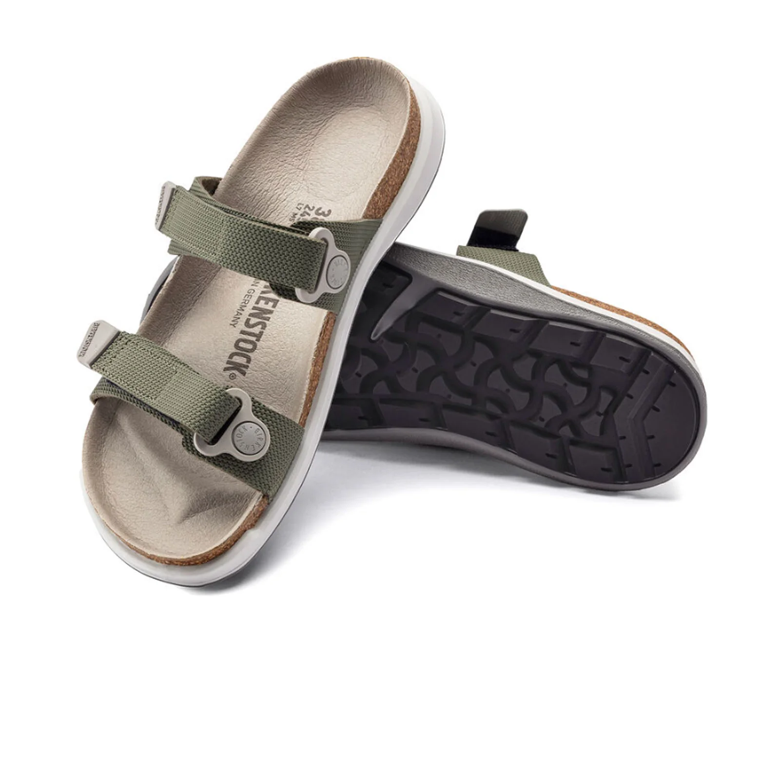 Birkenstock Sahara Narrow Slide Sandal (Women) - Khaki Birko-Flor Futura - Image 3