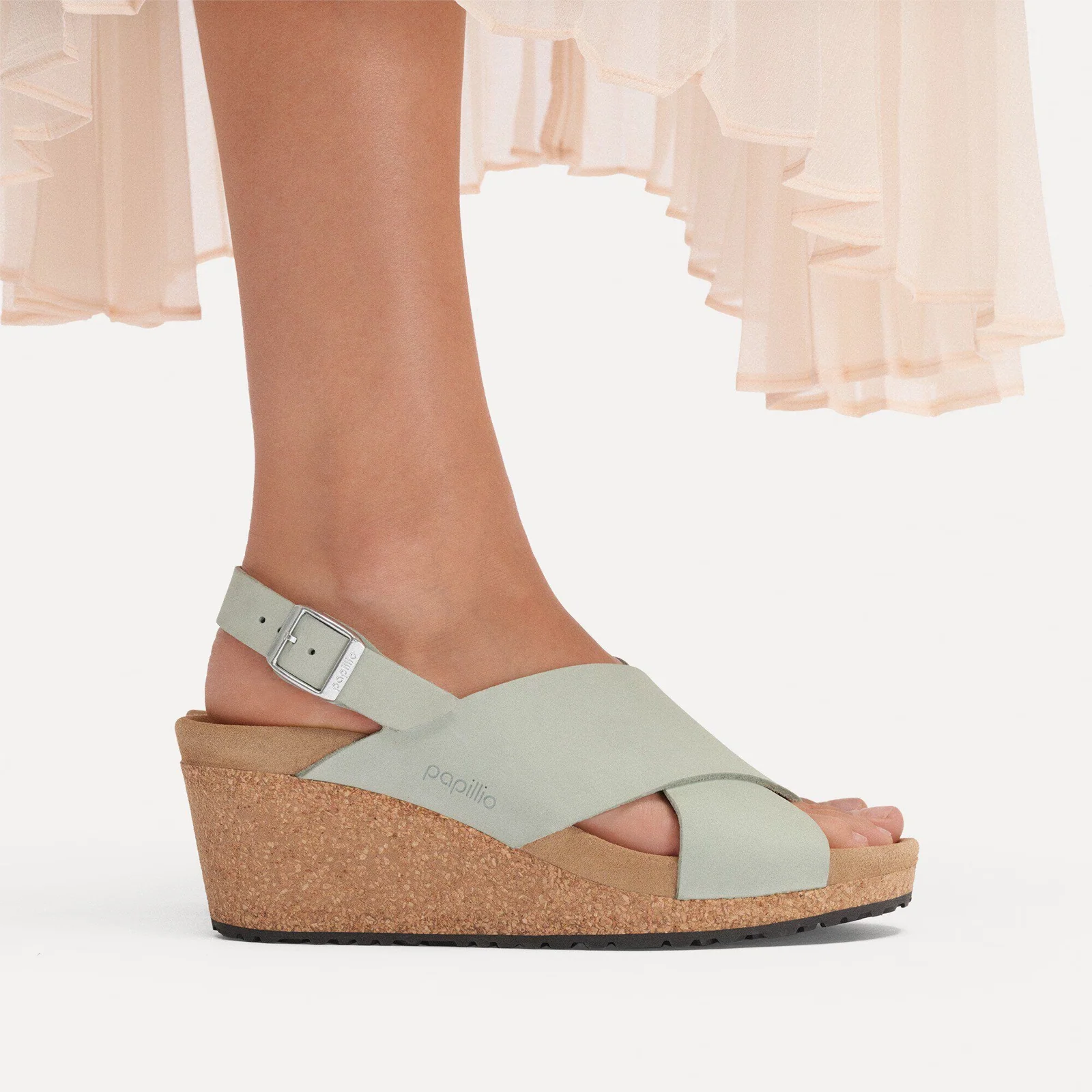 Birkenstock Samira Narrow Wedge Sandal (Women) - Pure Sage Nubuck - Image 7