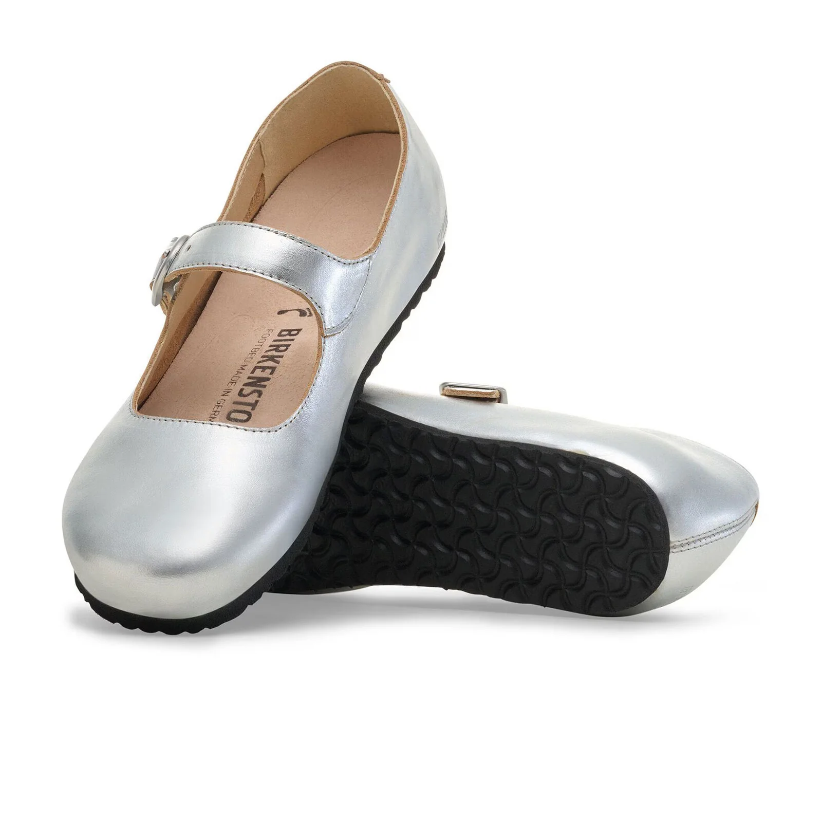 Birkenstock Santa Clarita Mary Jane Flat (Women) - Silver Leather - Image 2