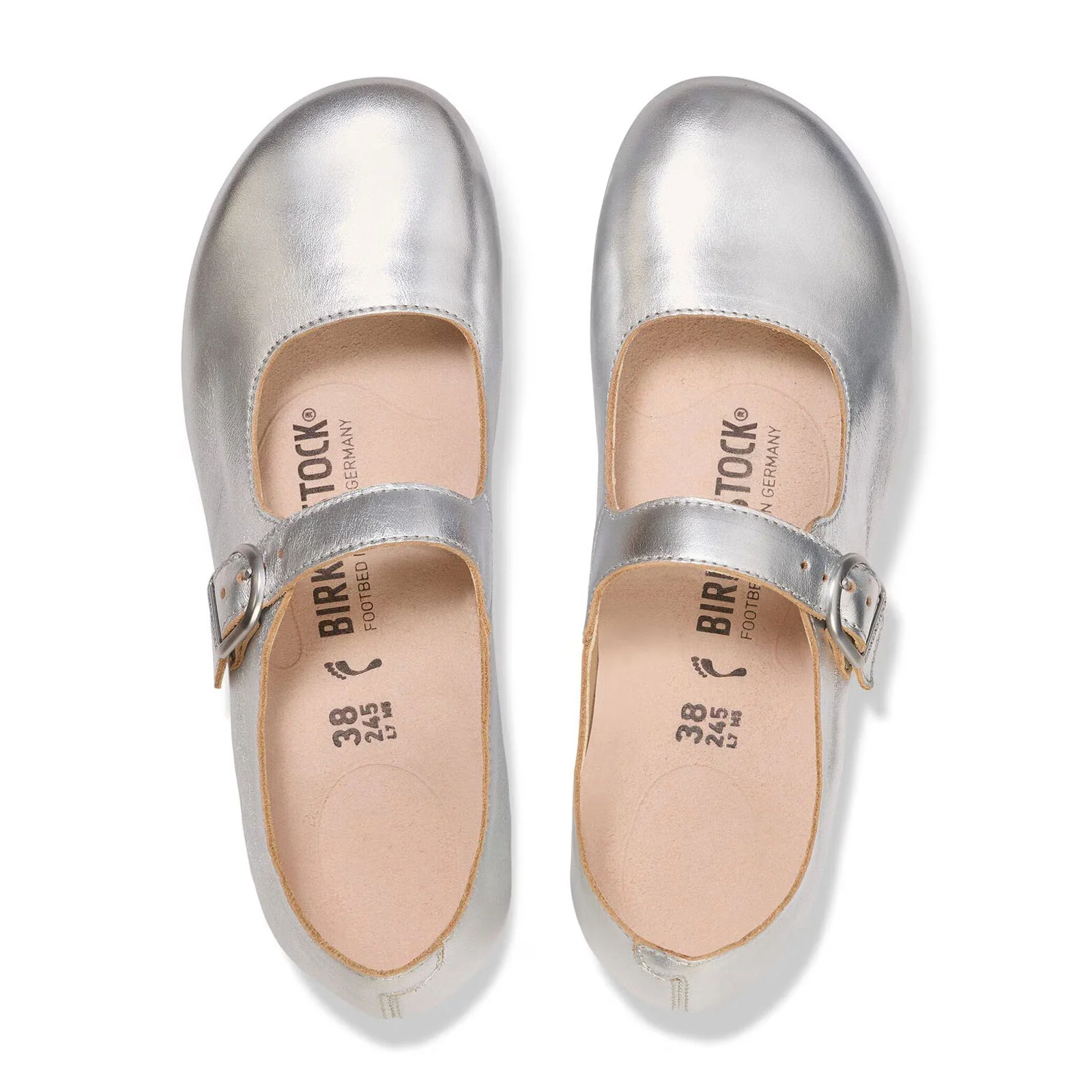 Birkenstock Santa Clarita Mary Jane Flat (Women) - Silver Leather - Image 5