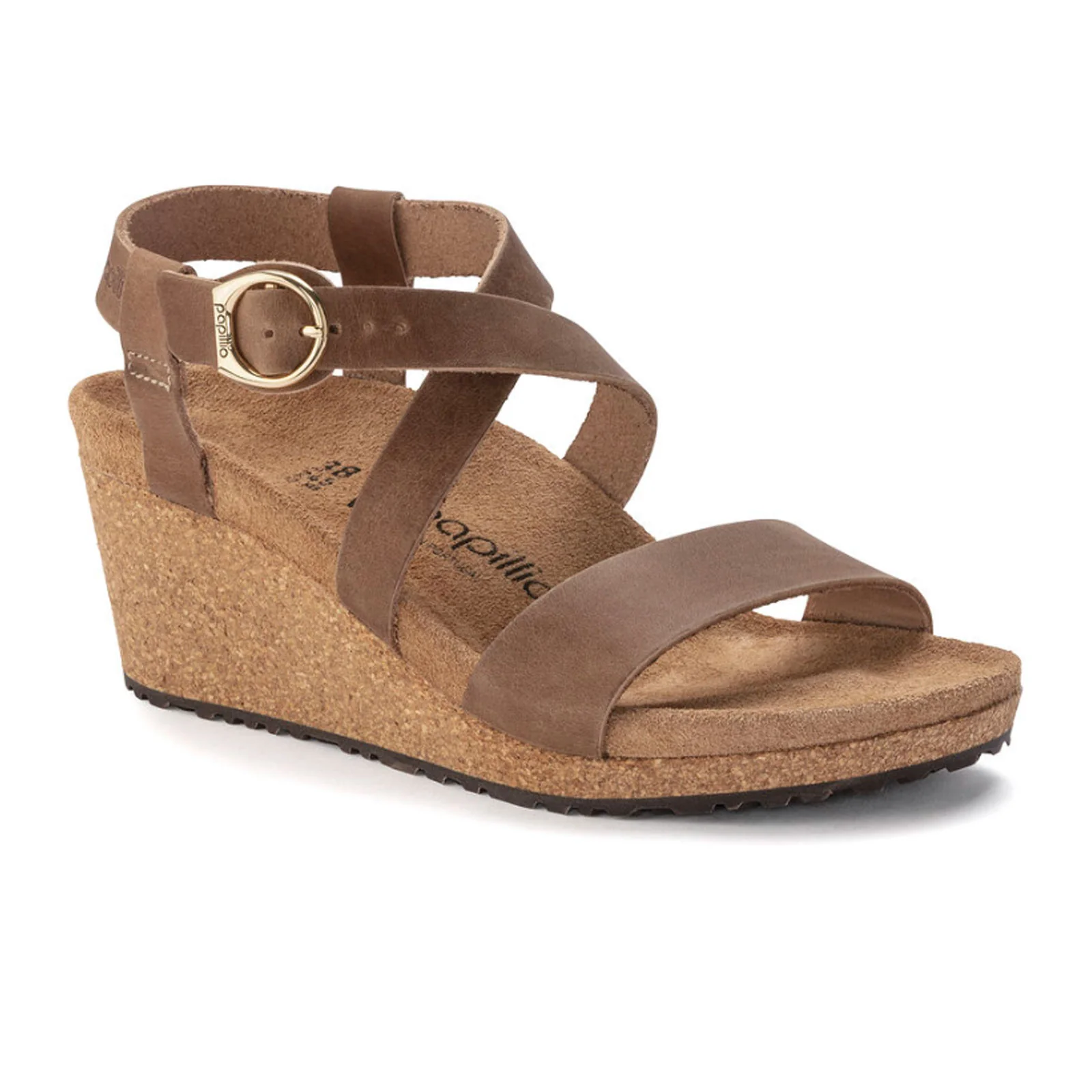 Birkenstock Sibyl Ring-Buckle Narrow Wedge Sandal (Women) - Cognac Oiled Leather