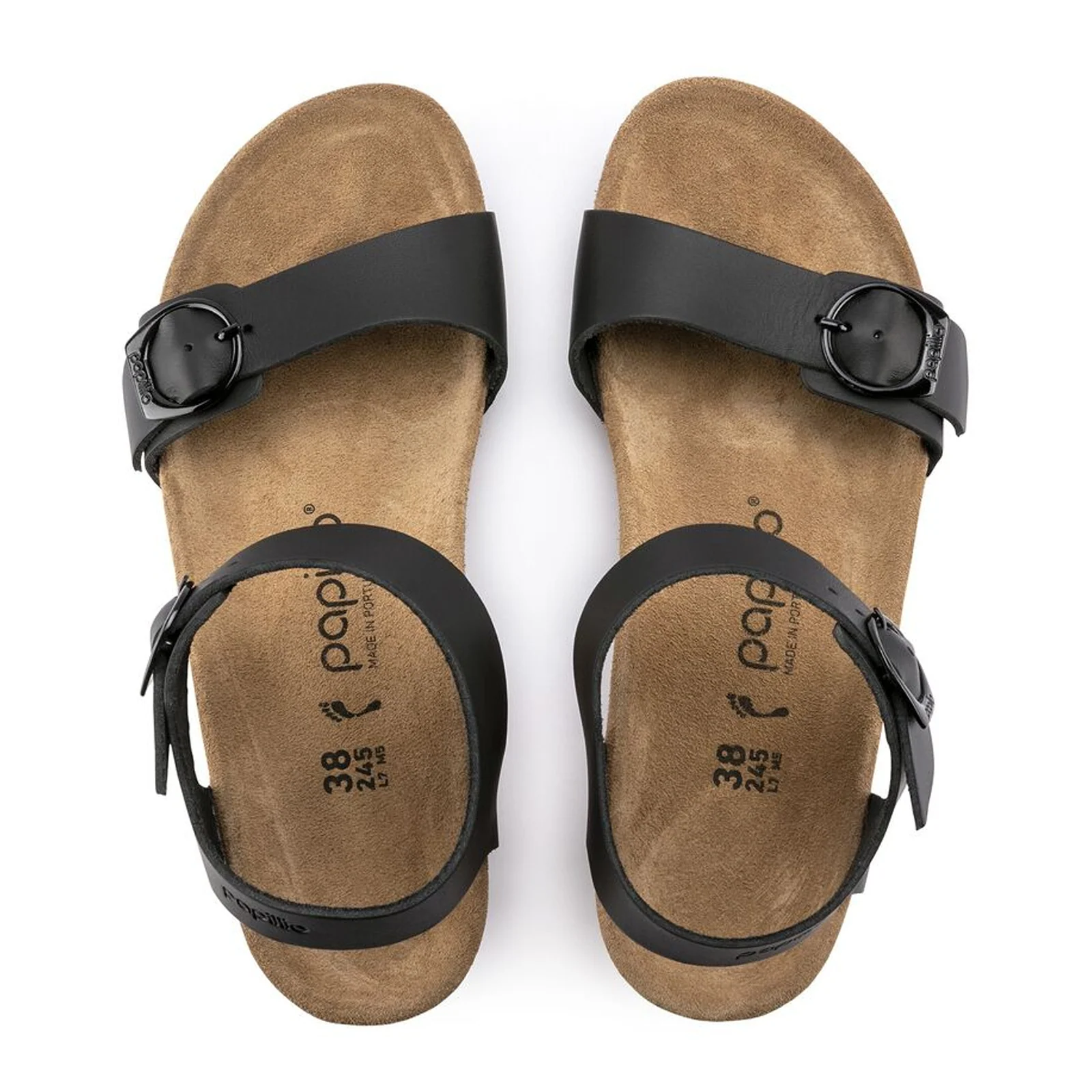 Birkenstock Soley Ring-Buckle Narrow Wedge Sandal (Women) - Black Leather - Image 2
