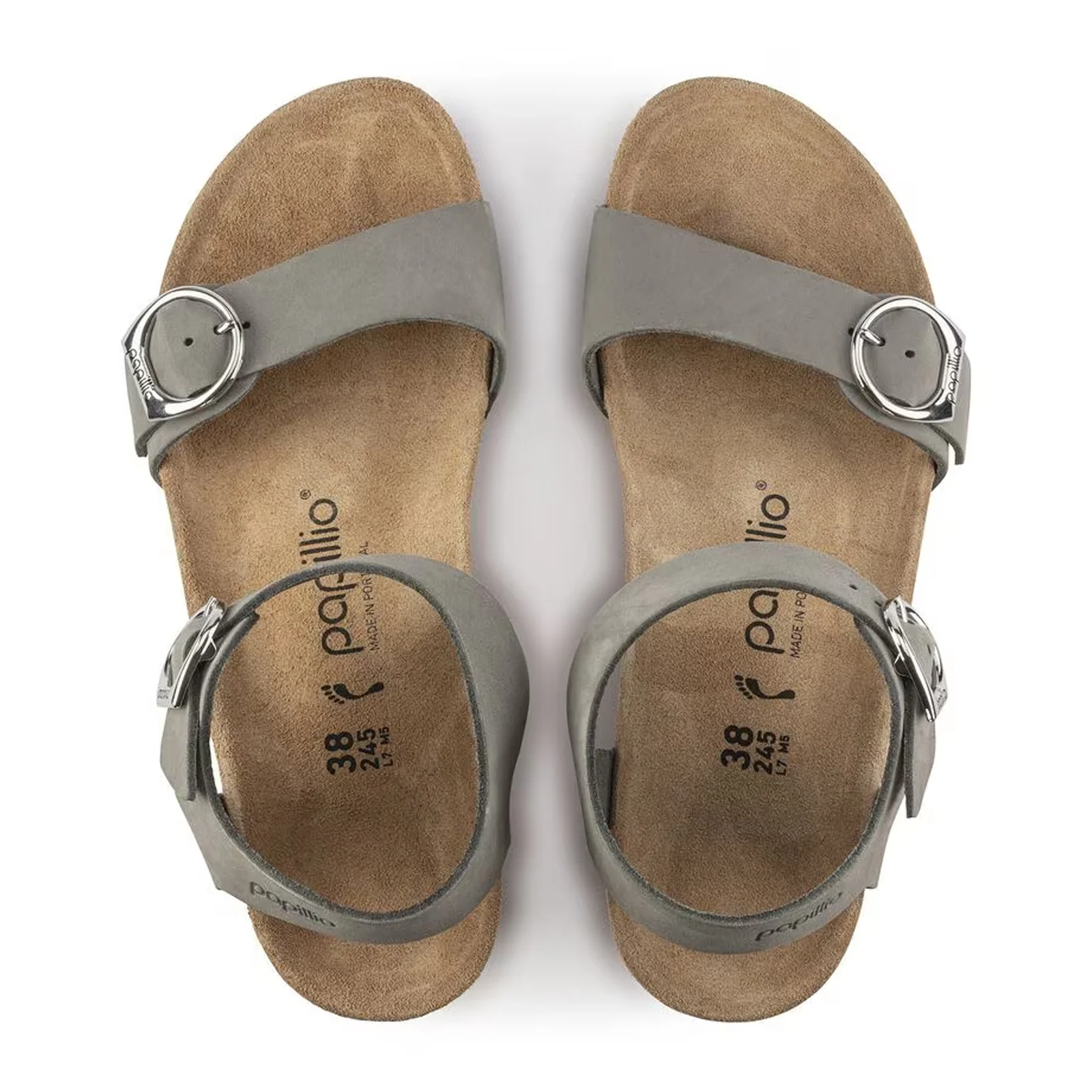 Birkenstock Soley Ring-Buckle Narrow Wedge Sandal (Women) - Dove Gray Nubuck - Image 2