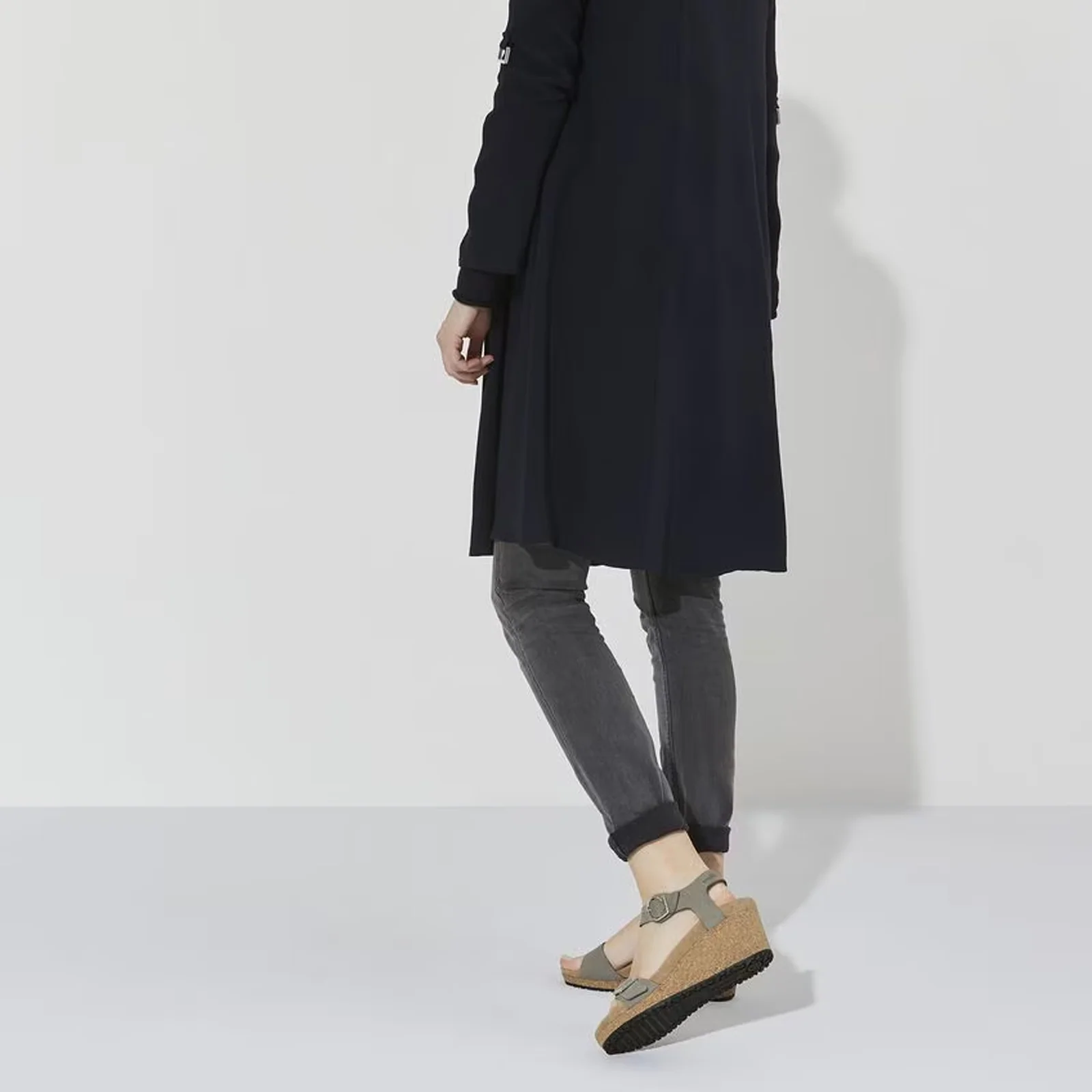 Birkenstock Soley Ring-Buckle Narrow Wedge Sandal (Women) - Dove Gray Nubuck - Image 6