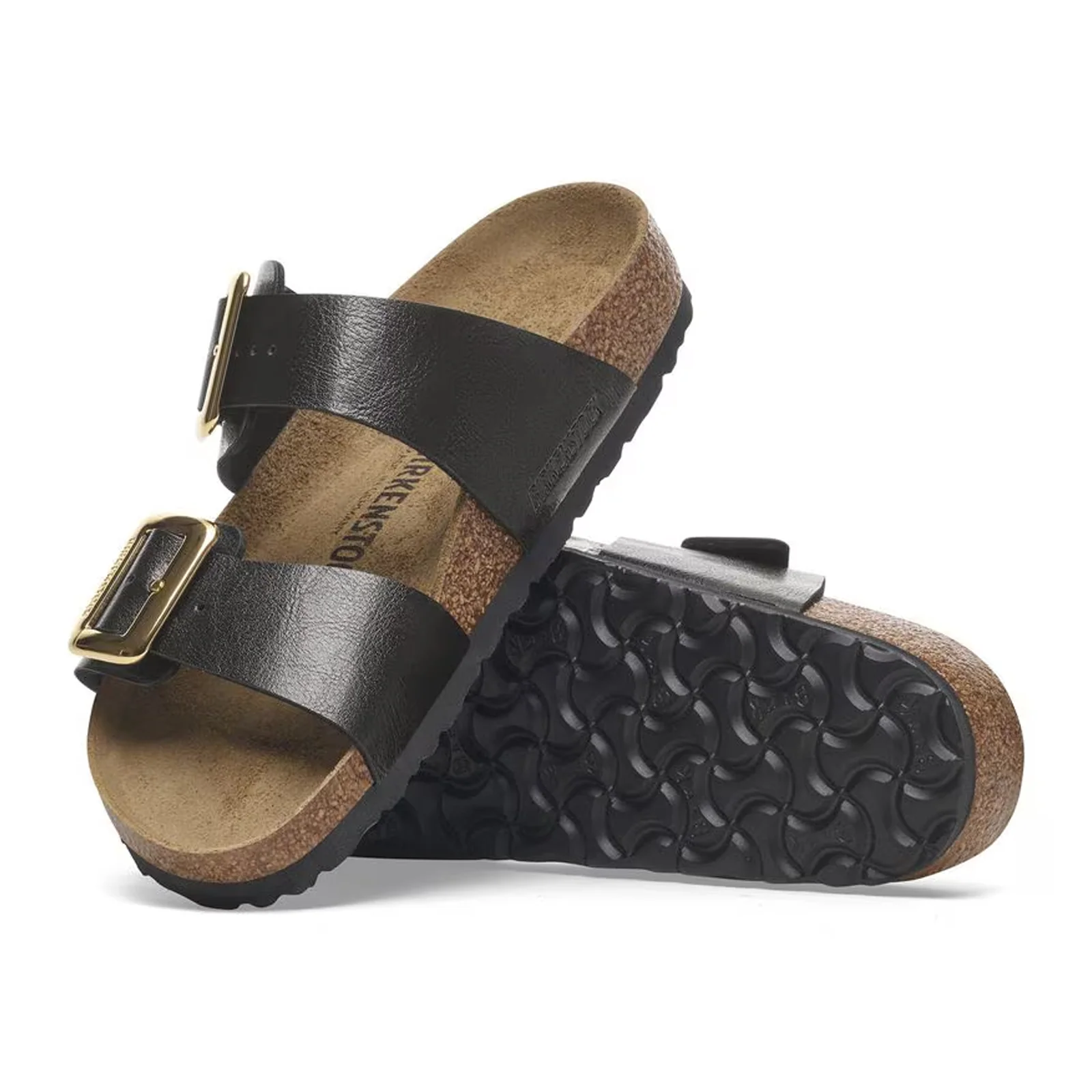Birkenstock Sydney Luxe Buckle Narrow Slide Sandal (Women) - Graceful Licorice Birko-Flor - Image 3