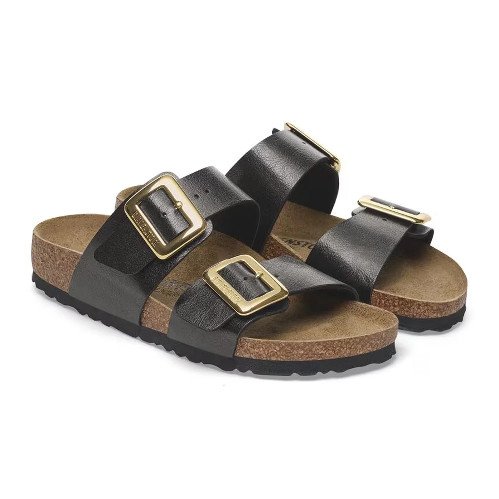Birkenstock Sydney Luxe Buckle Narrow Slide Sandal (Women) - Graceful Licorice Birko-Flor - Image 4