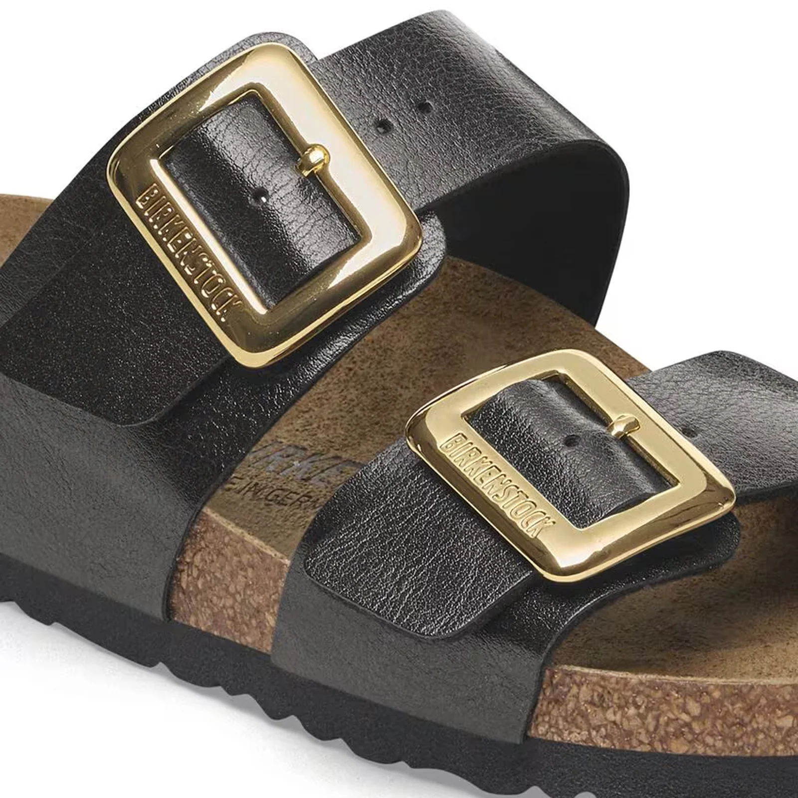 Birkenstock Sydney Luxe Buckle Narrow Slide Sandal (Women) - Graceful Licorice Birko-Flor - Image 5