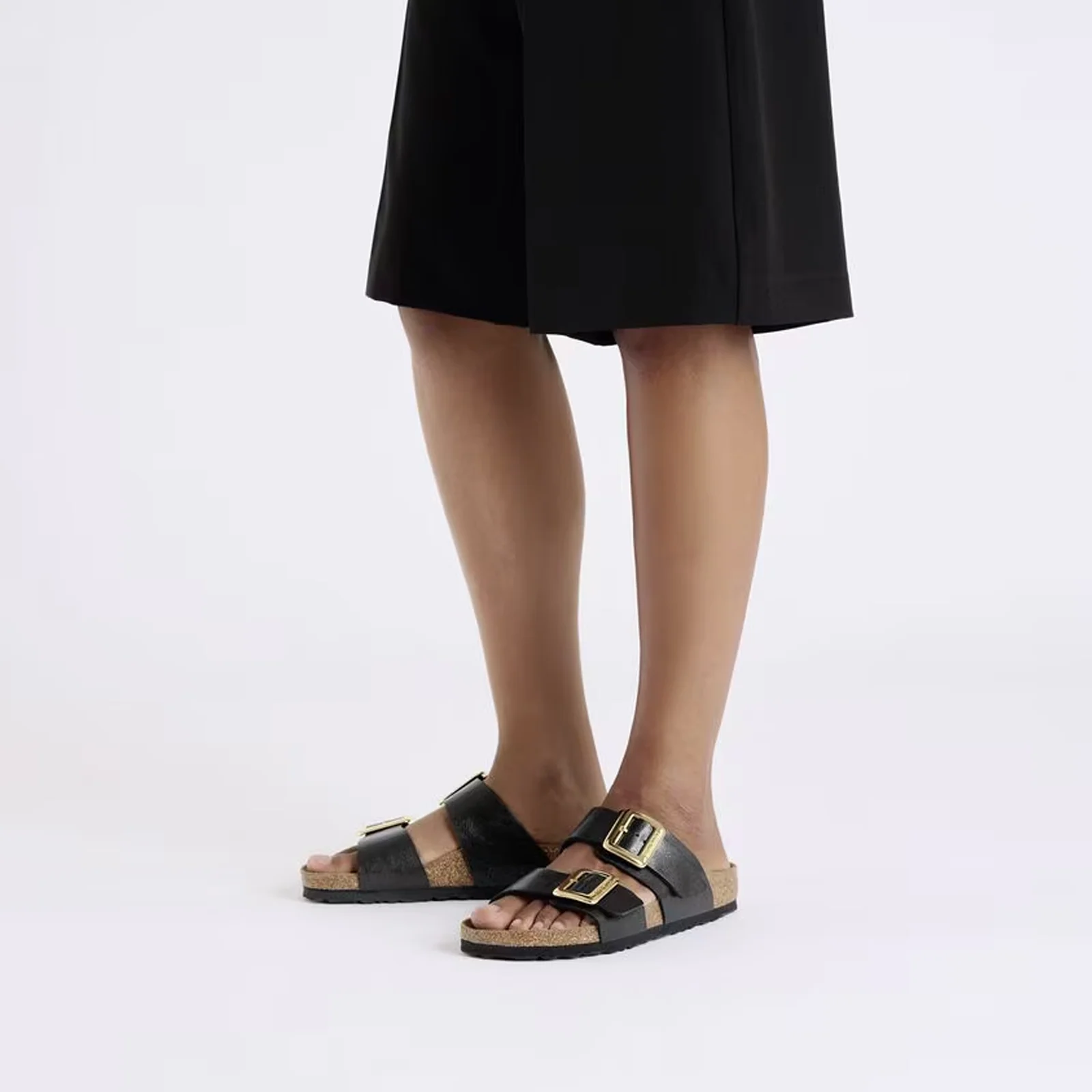 Birkenstock Sydney Luxe Buckle Narrow Slide Sandal (Women) - Graceful Licorice Birko-Flor - Image 6