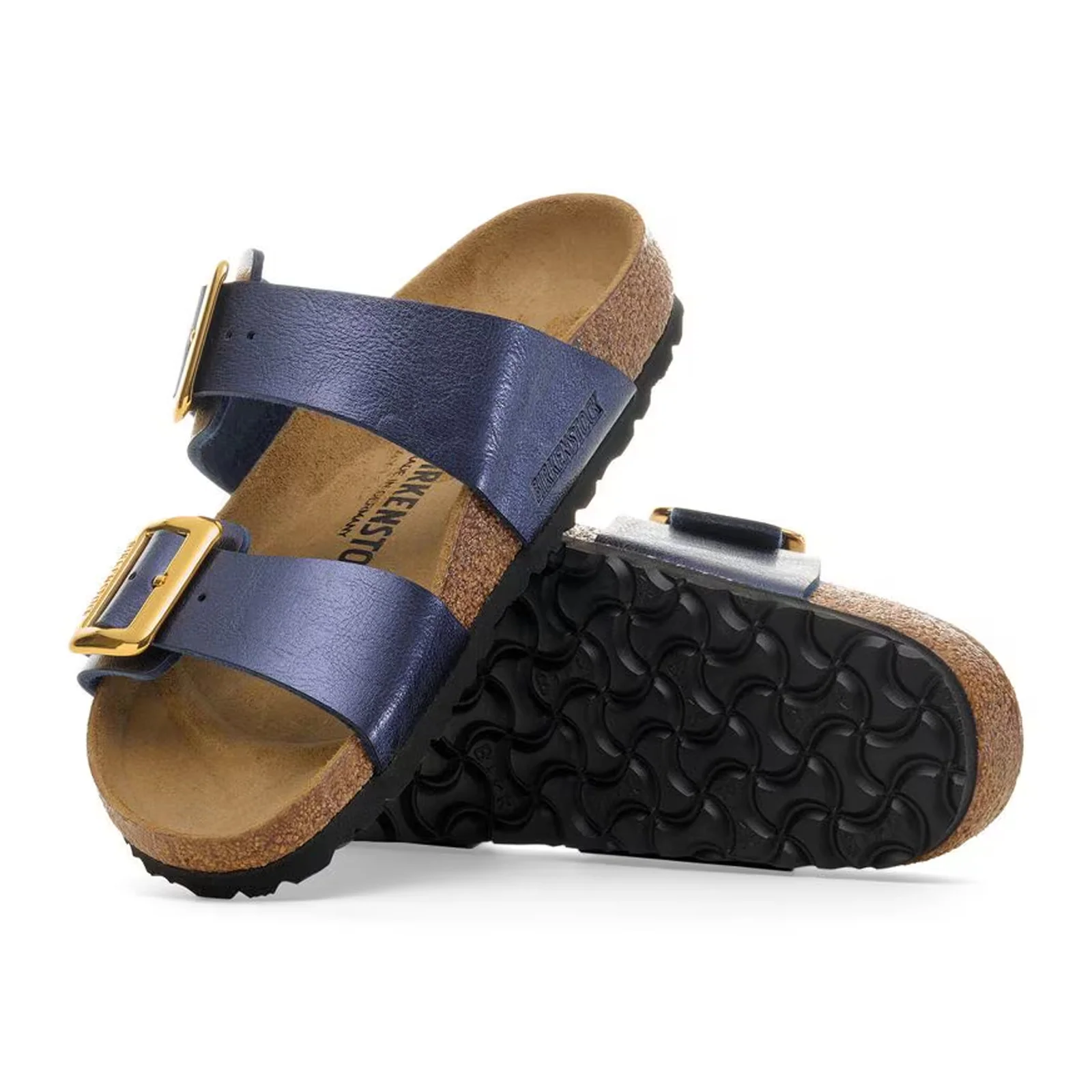 Birkenstock Sydney Luxe Buckle Narrow Slide Sandal (Women) - Graceful Midnight Birko-Flor - Image 3