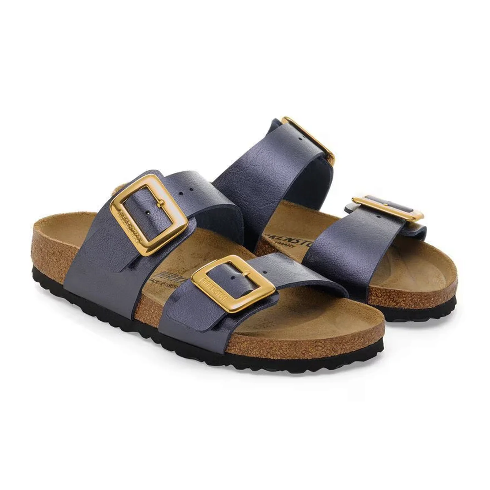 Birkenstock Sydney Luxe Buckle Narrow Slide Sandal (Women) - Graceful Midnight Birko-Flor - Image 4