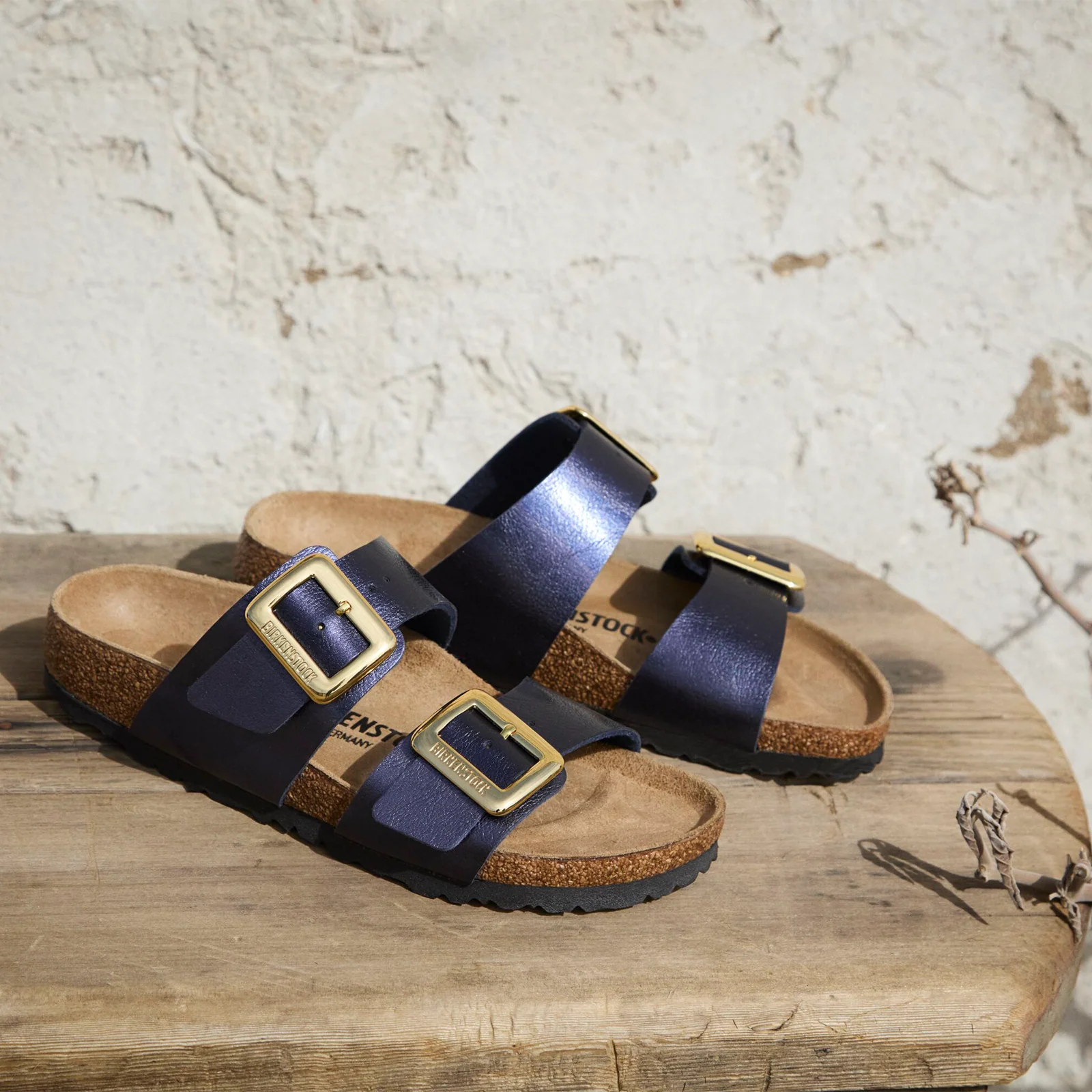 Birkenstock Sydney Luxe Buckle Narrow Slide Sandal (Women) - Graceful Midnight Birko-Flor - Image 8