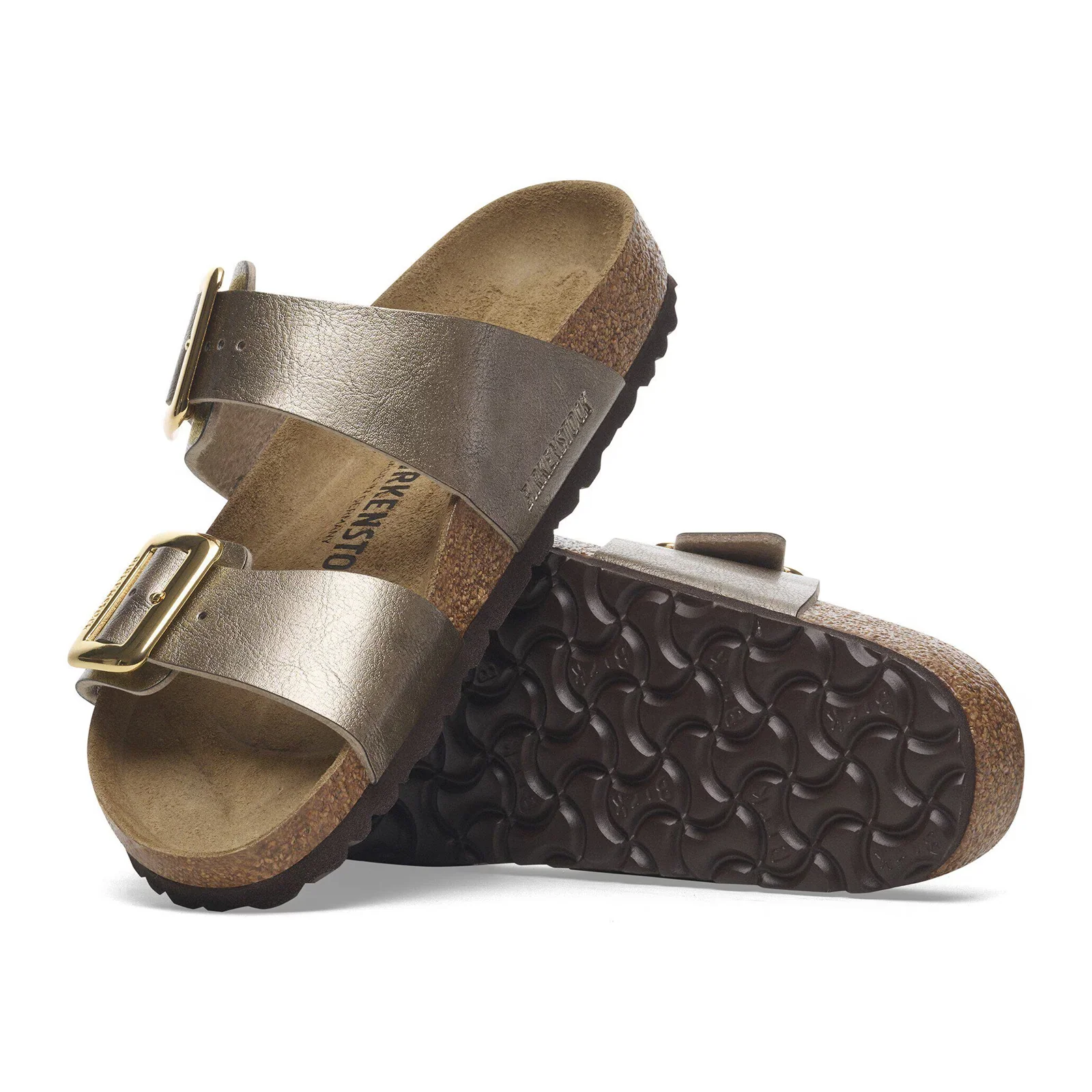 Birkenstock Sydney Luxe Buckle Slide Sandal (Women) - Graceful Taupe Birko-Flor - Image 3