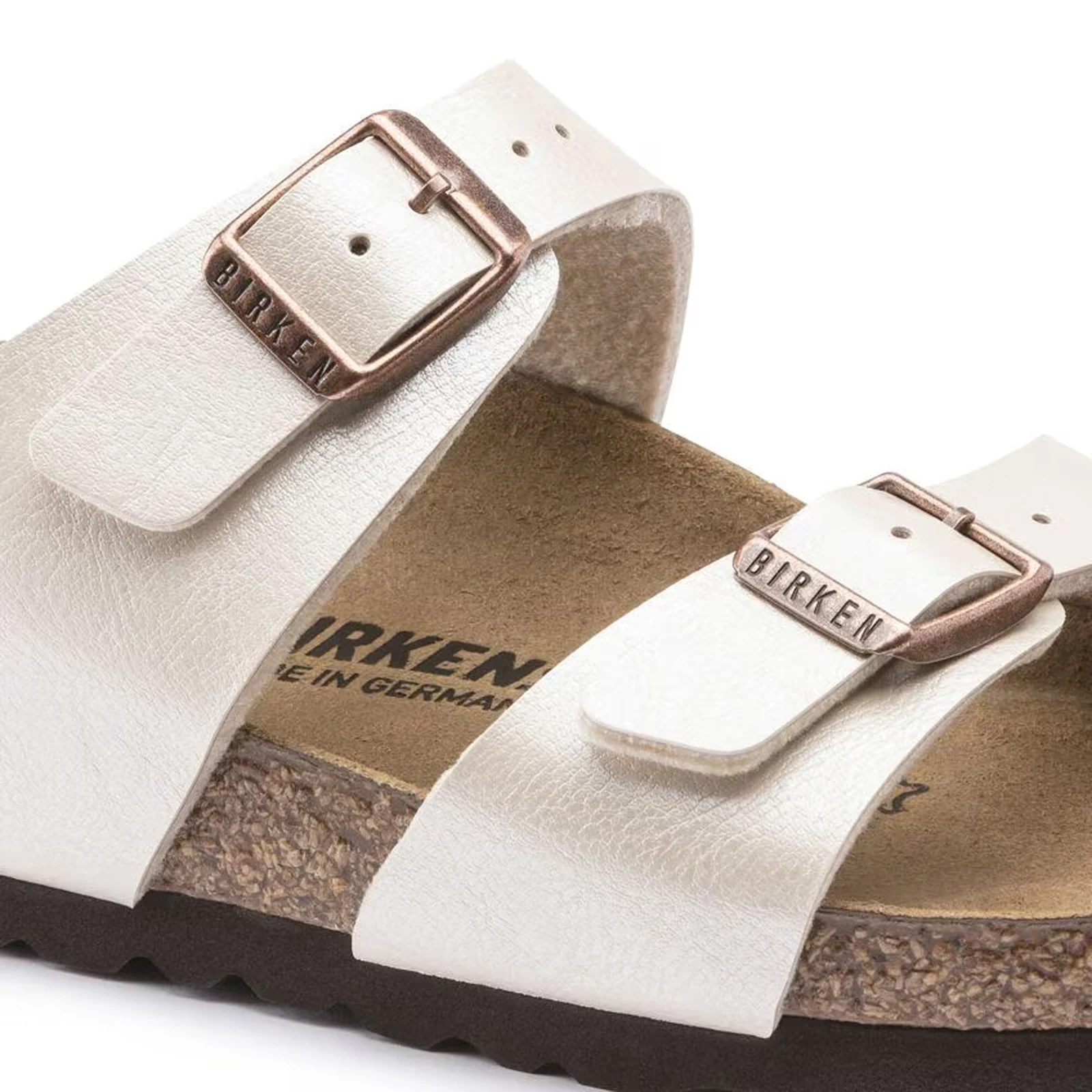 Birkenstock Sydney Slide Sandal (Women) - Graceful Pearl White Birko-Flor - Image 5