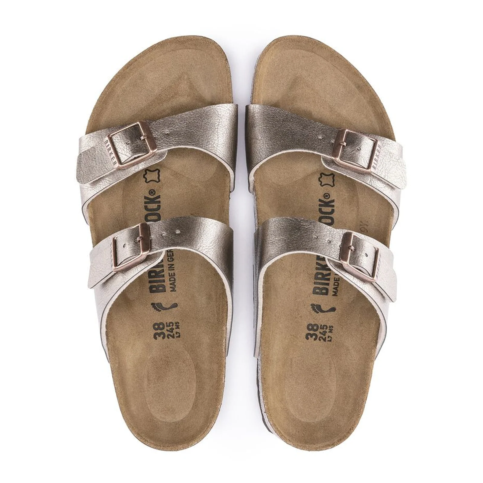 Birkenstock Sydney Slide Sandal (Women) - Graceful Taupe Birko-Flor - Image 2