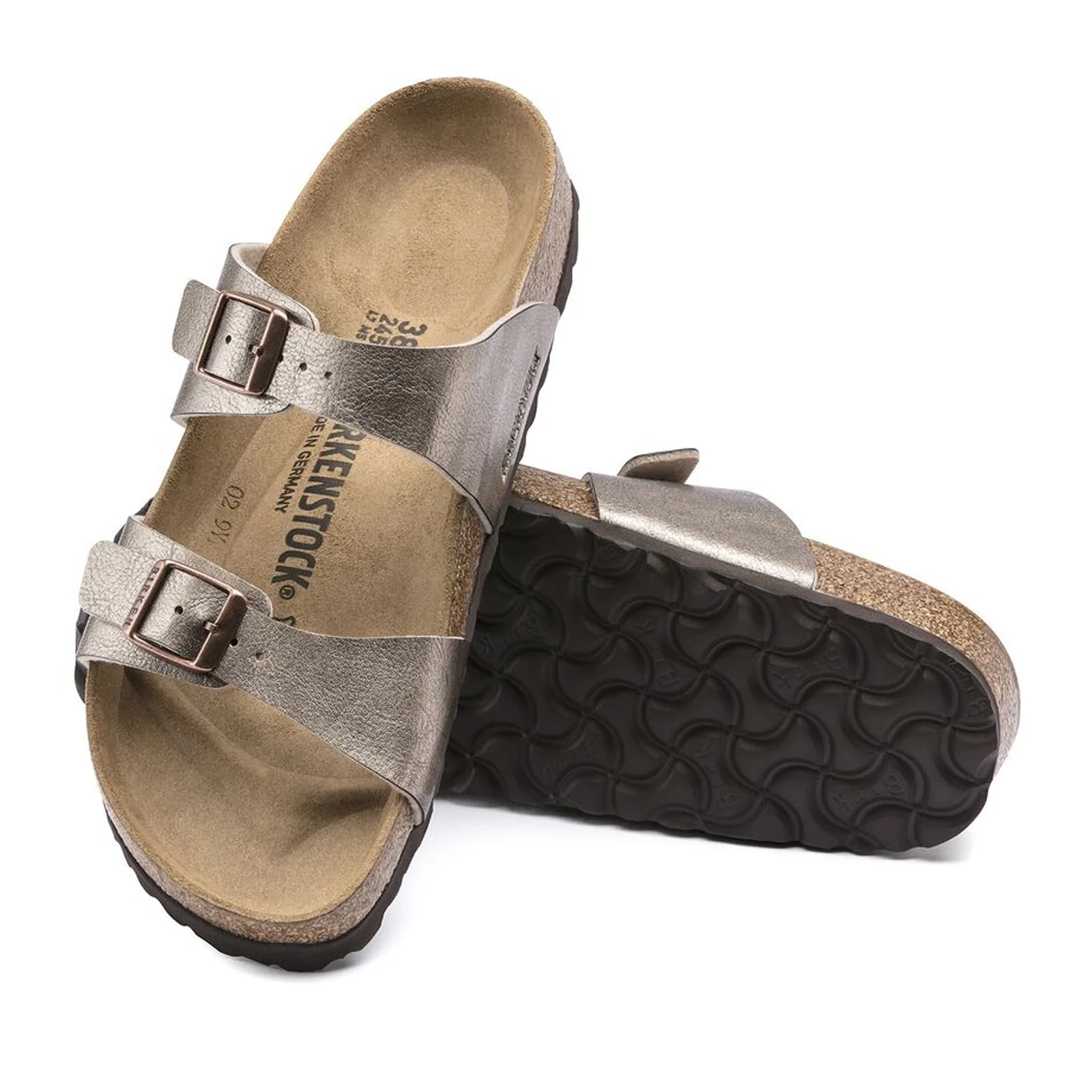 Birkenstock Sydney Slide Sandal (Women) - Graceful Taupe Birko-Flor - Image 3
