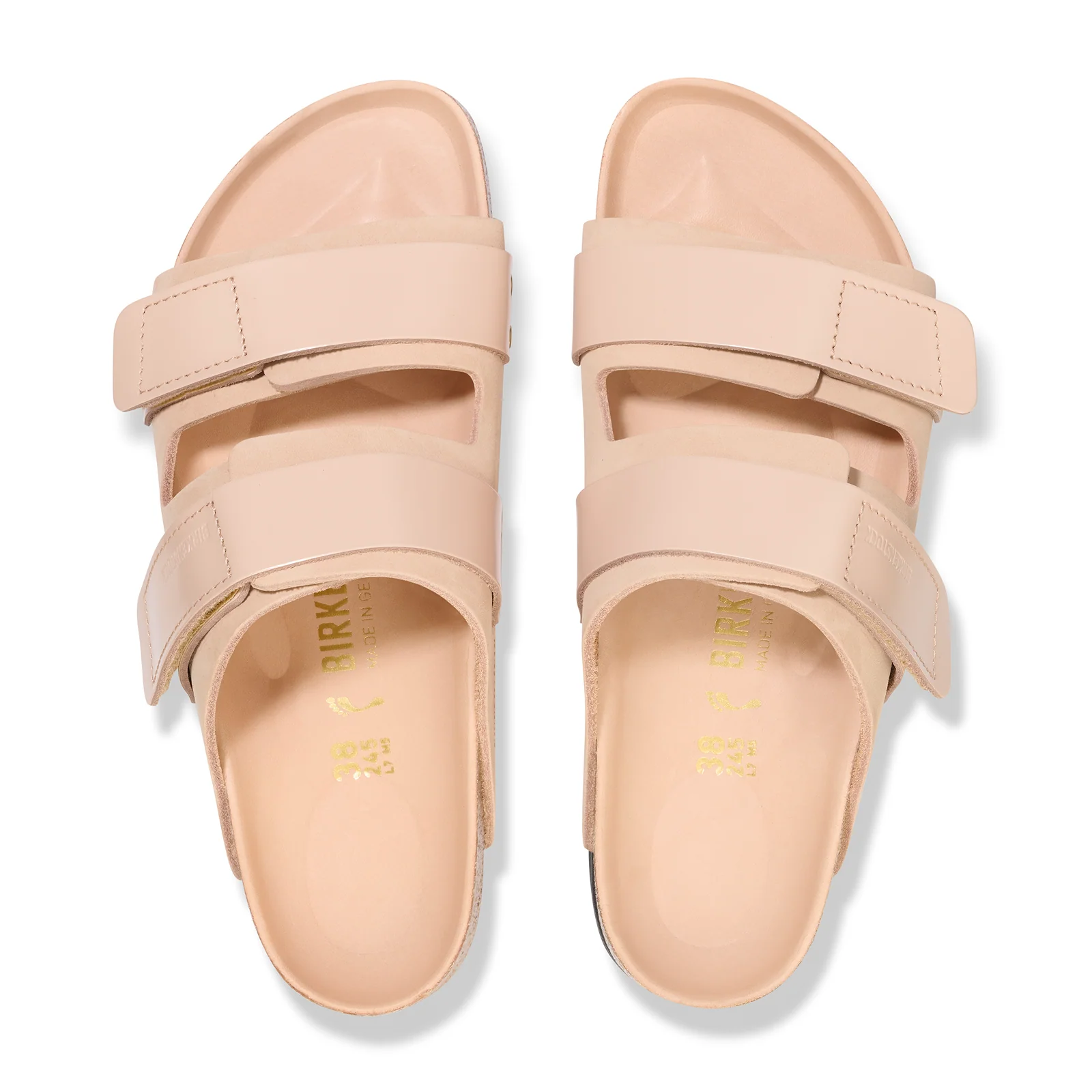 Birkenstock Uji Hex Narrow Slide Sandal (Women) - High Shine New Beige Nubuck - Image 2