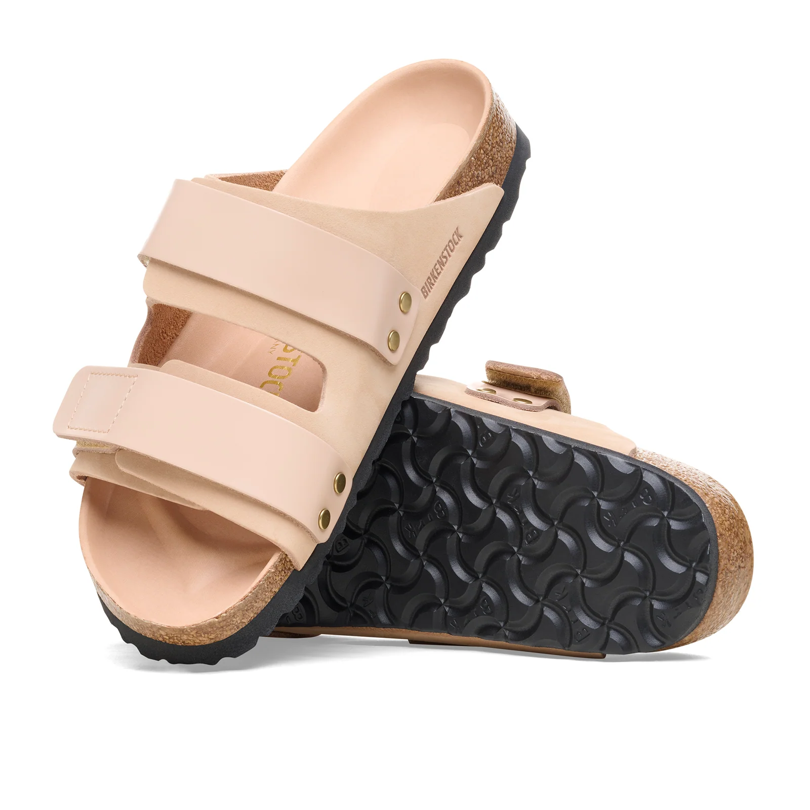 Birkenstock Uji Hex Narrow Slide Sandal (Women) - High Shine New Beige Nubuck - Image 3
