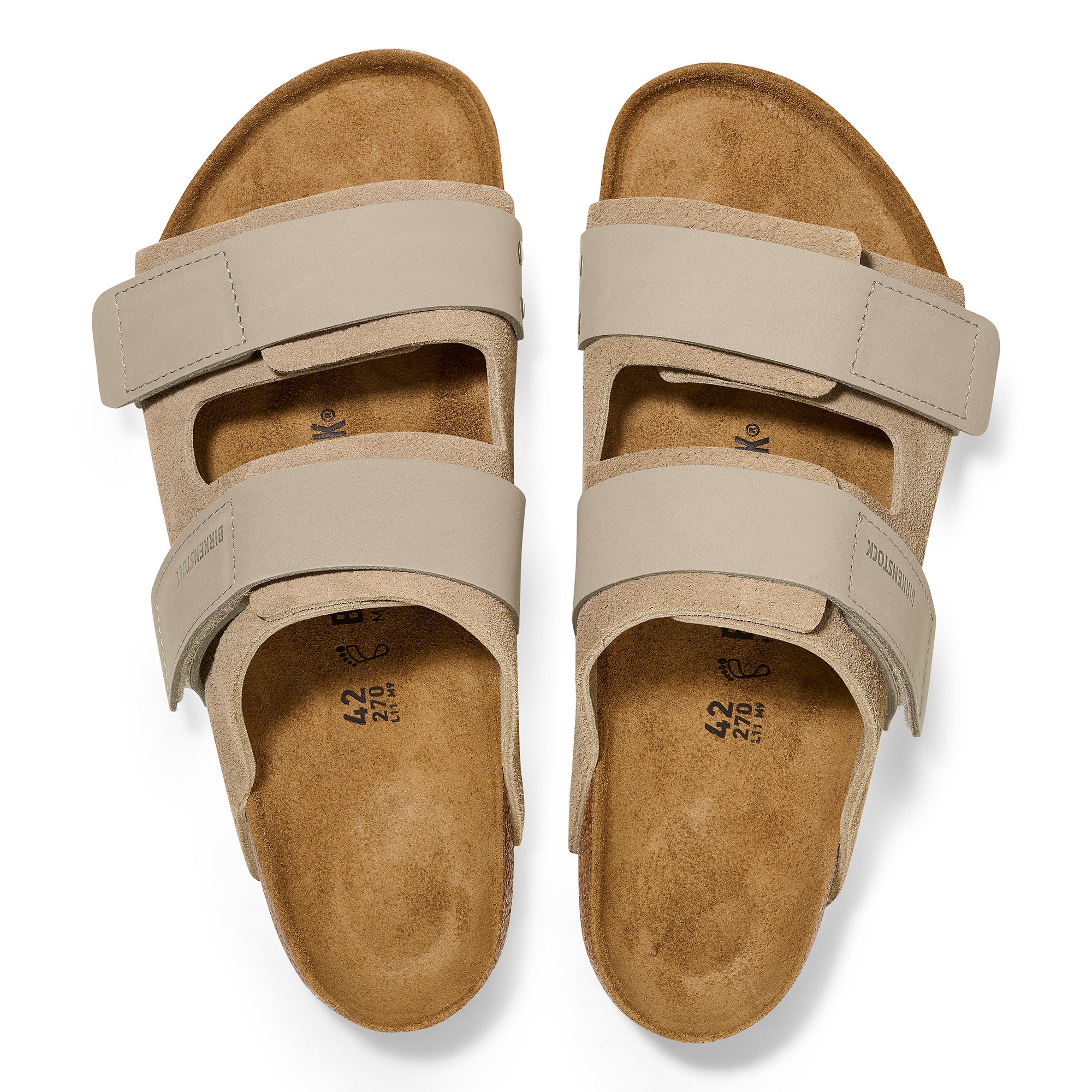 Birkenstock Uji Narrow Slide Sandal (Women) - Taupe Suede/Taupe Nubuck - Image 2