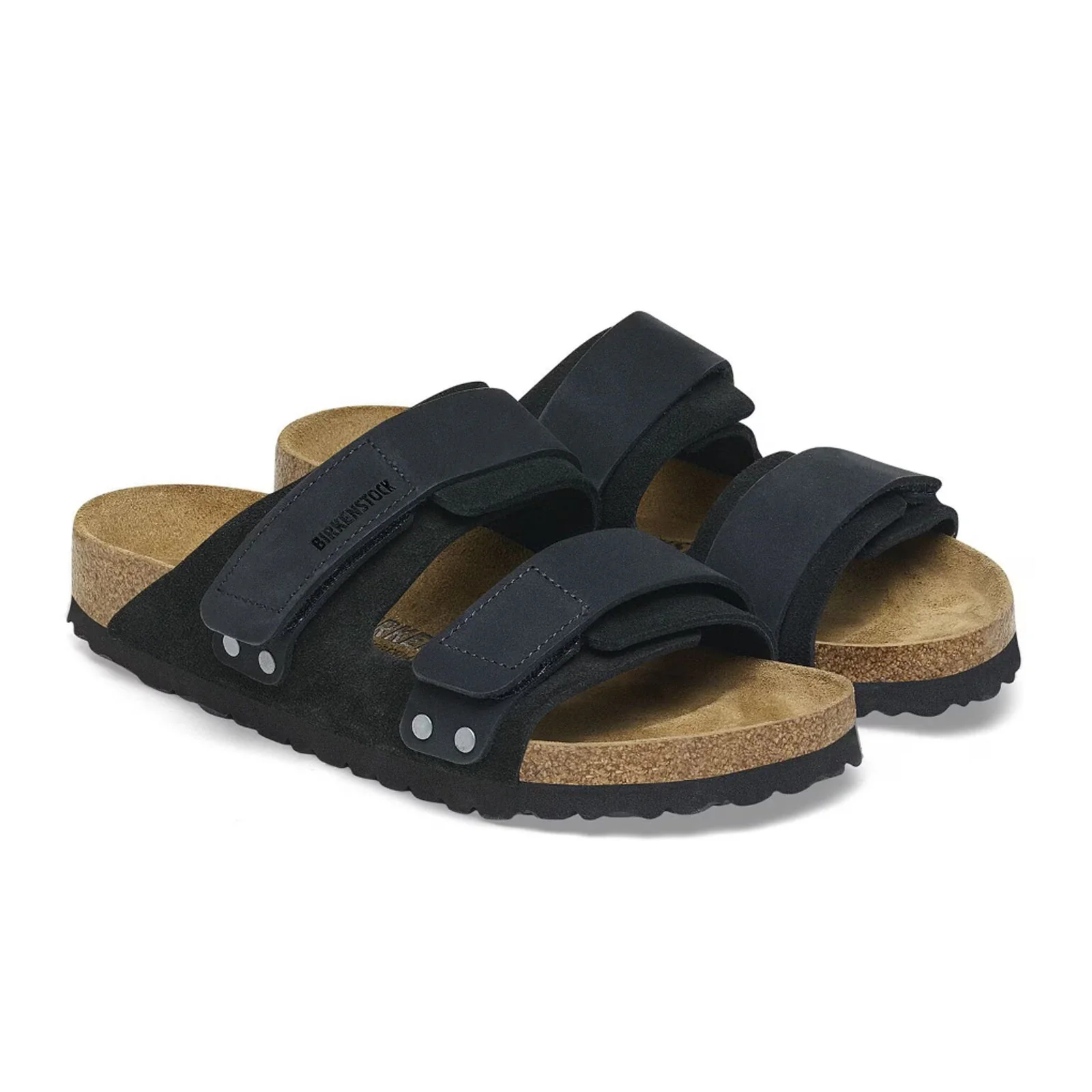 Birkenstock Uji Slide Sandal (Men) - Black Suede/Black Nubuck - Image 3