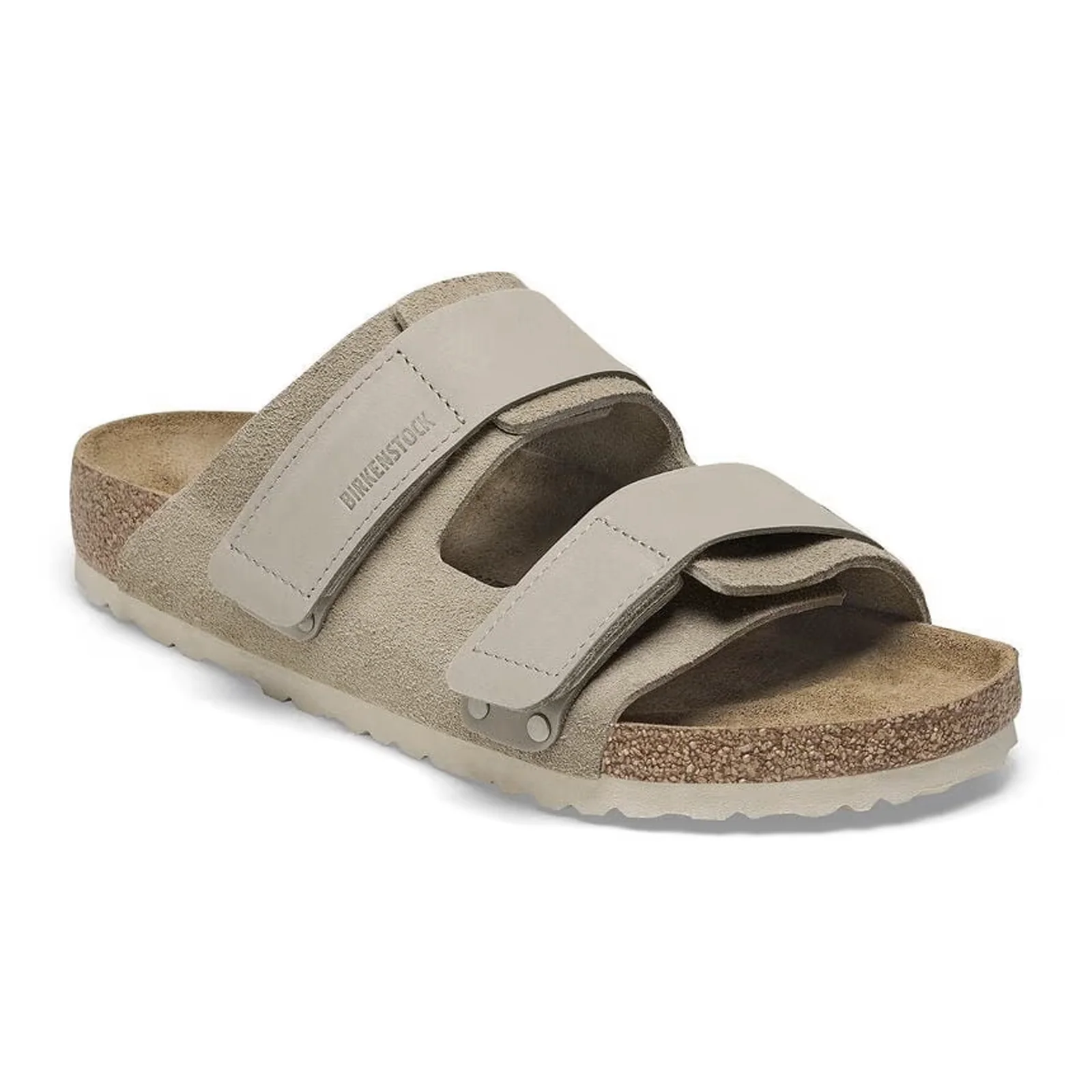 Birkenstock Uji Slide Sandal (Men) - Taupe Suede/Taupe Nubuck