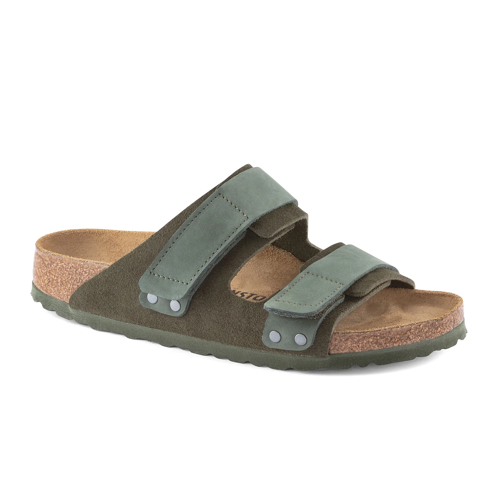 Birkenstock Uji Slide Sandal (Men) - Thyme Suede/Thyme Nubuck