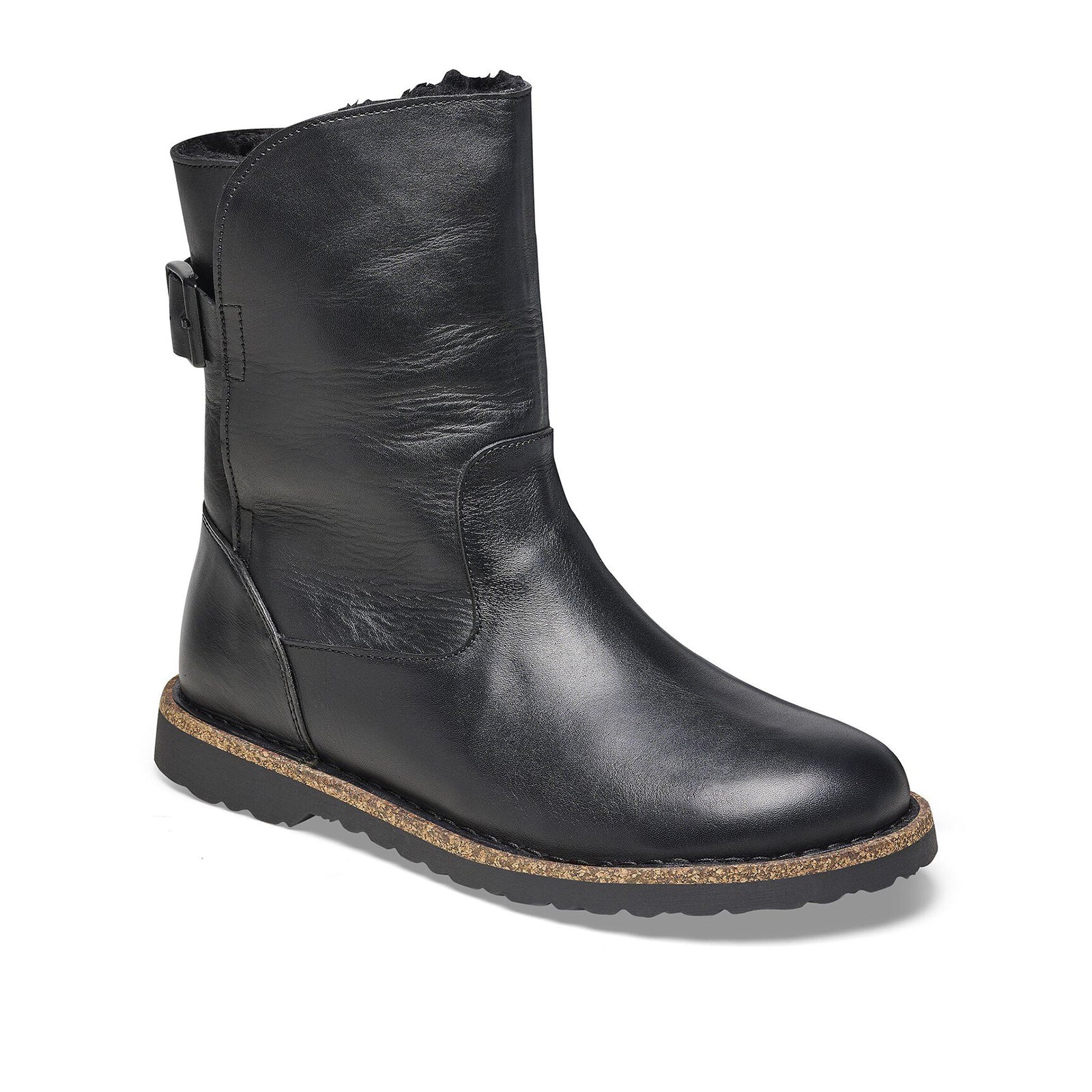Birkenstock Uppsala Boot (Women) - Black Leather/Black Shearling - Image 2