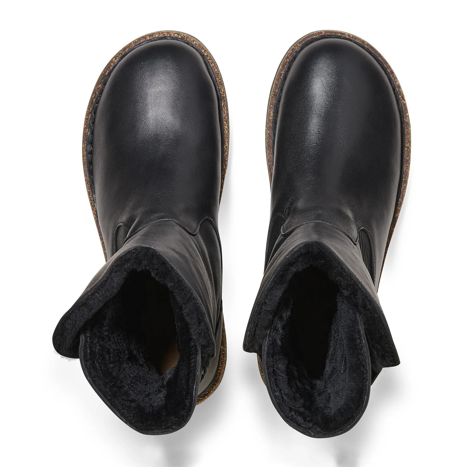 Birkenstock Uppsala Boot (Women) - Black Leather/Black Shearling - Image 3