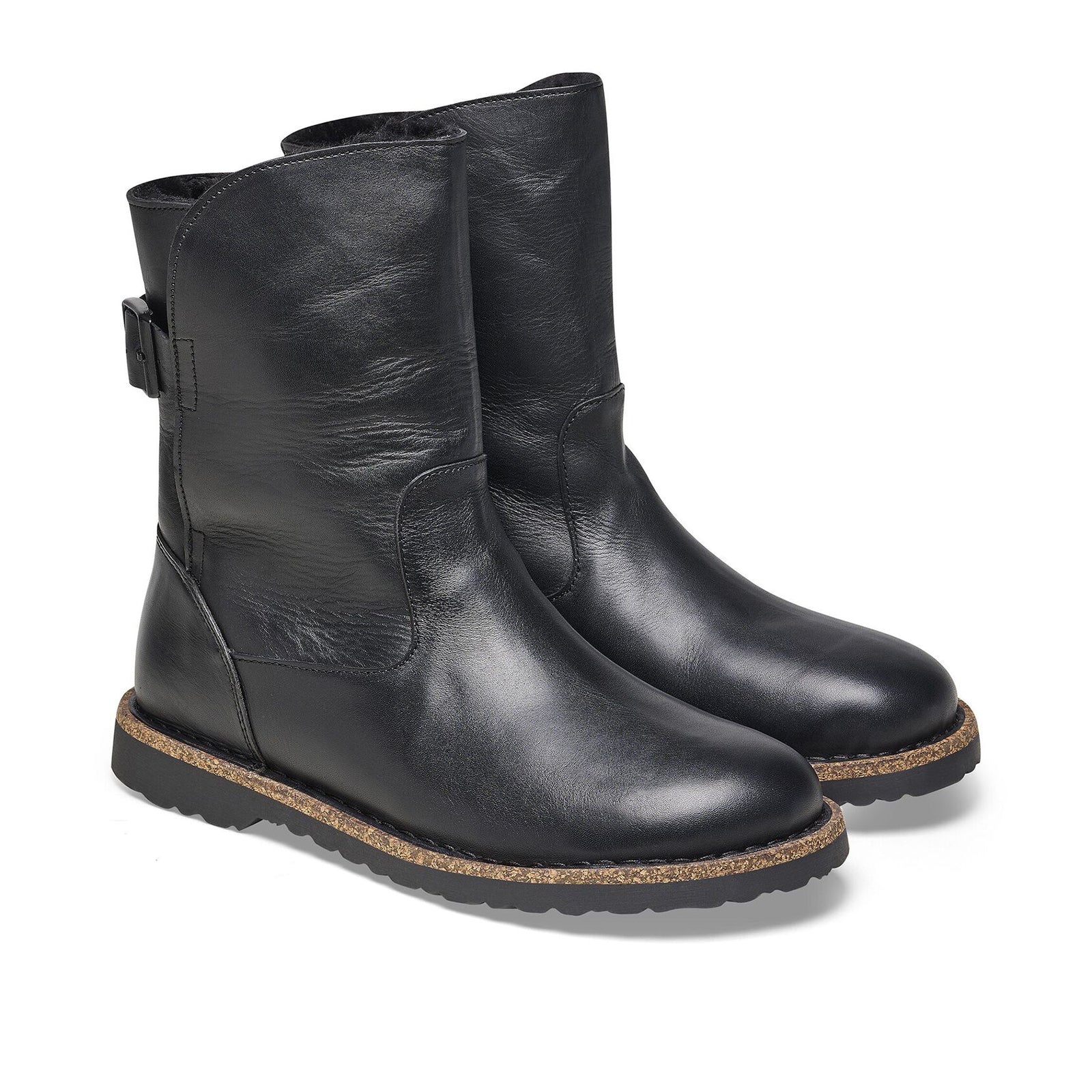 Birkenstock Uppsala Boot (Women) - Black Leather/Black Shearling - Image 5