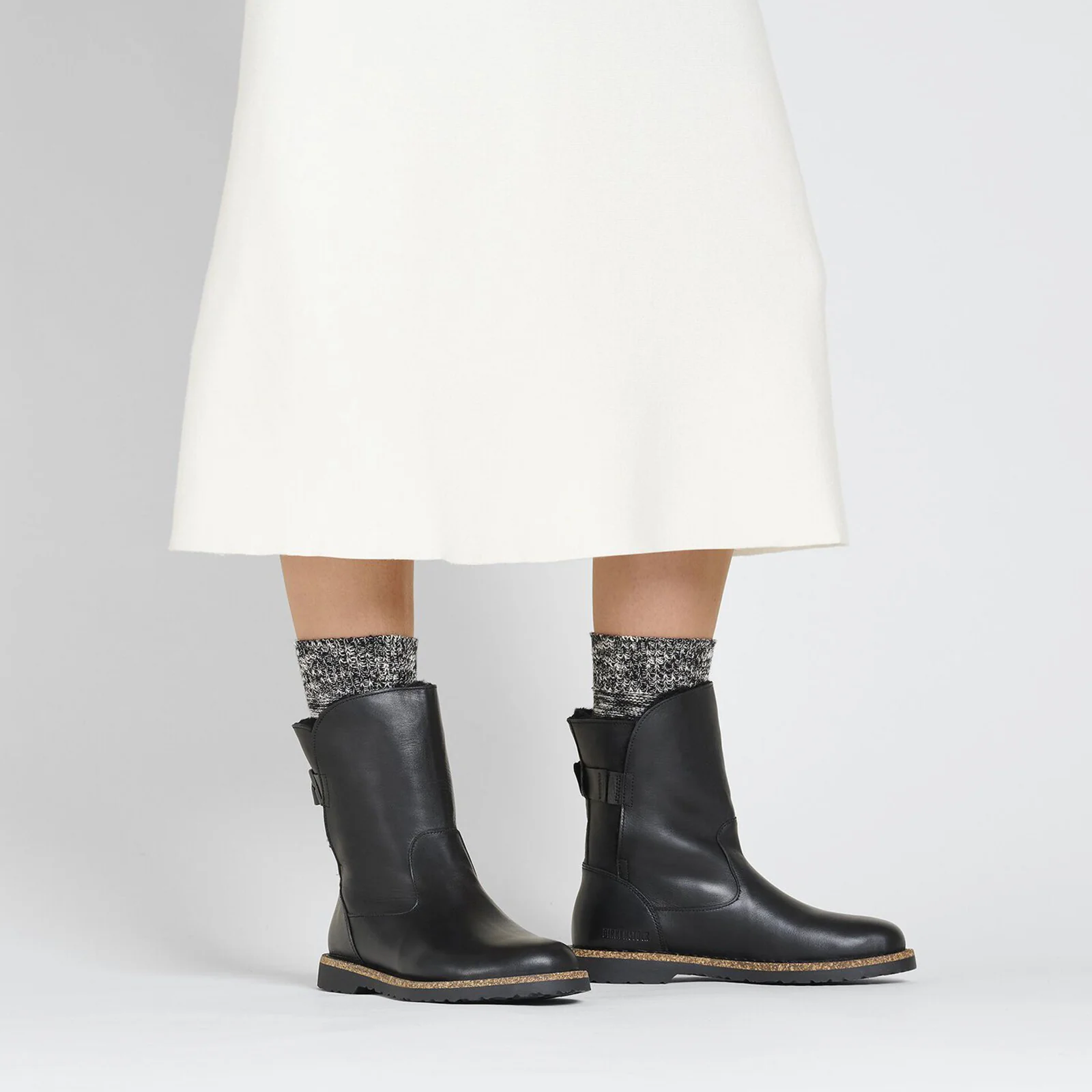 Birkenstock Uppsala Boot (Women) - Black Leather/Black Shearling - Image 7
