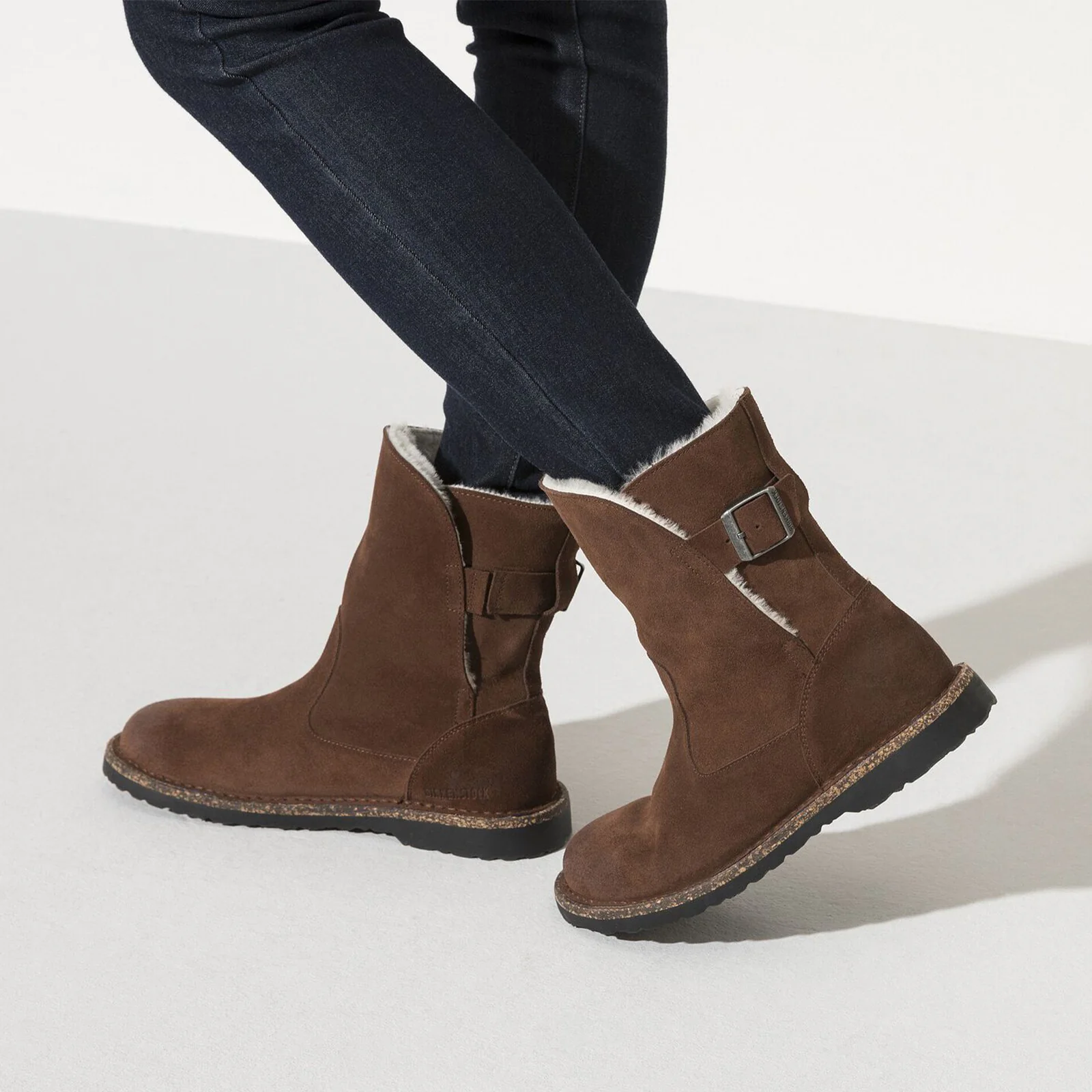 Birkenstock Uppsala Boot (Women) - Espresso Suede/Natural Shearling - Image 7