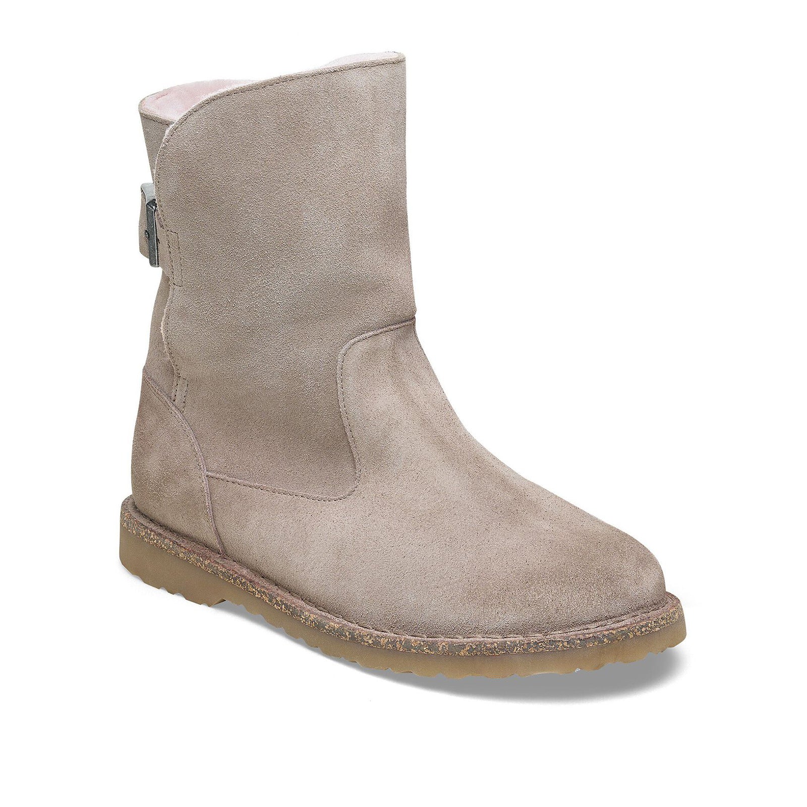 Birkenstock Uppsala Boot (Women) - Gray Taupe Suede/Soft Pink Shearling - Image 2
