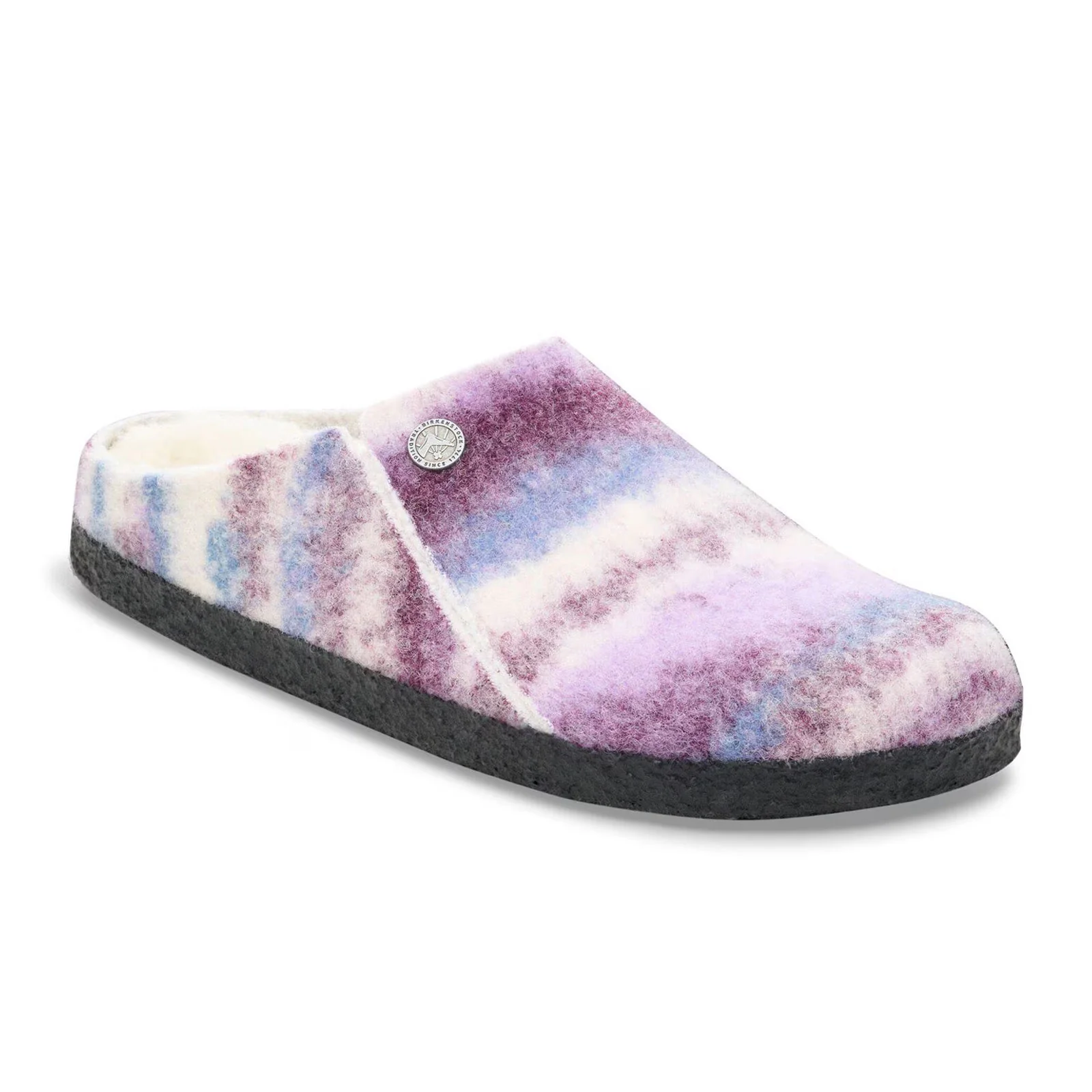 Birkenstock Zermatt Narrow Slipper (Women) - Mauve Multi Wool/Natural Shearling