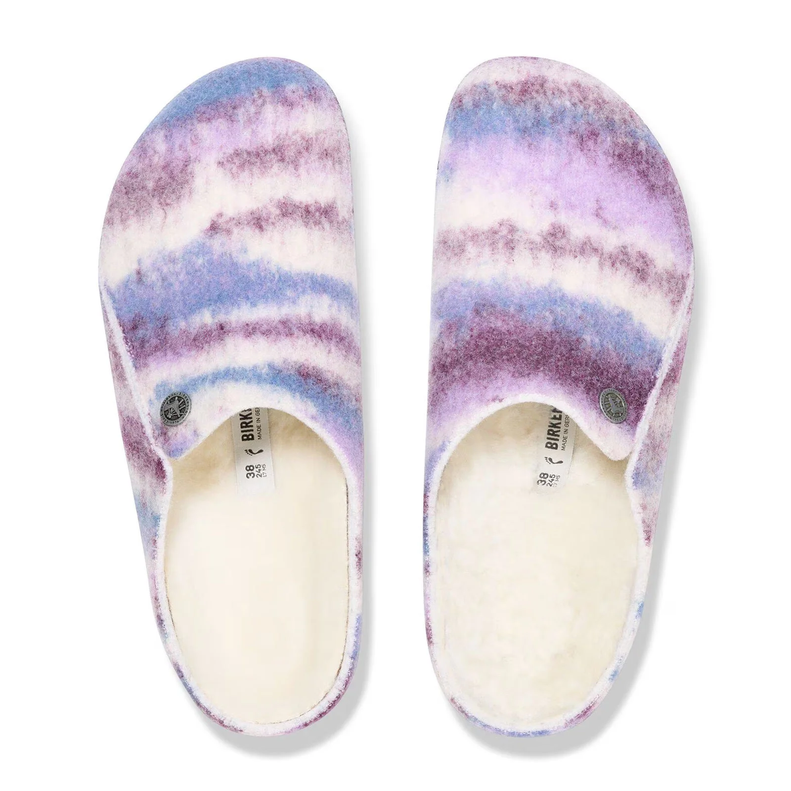Birkenstock Zermatt Narrow Slipper (Women) - Mauve Multi Wool/Natural Shearling - Image 2