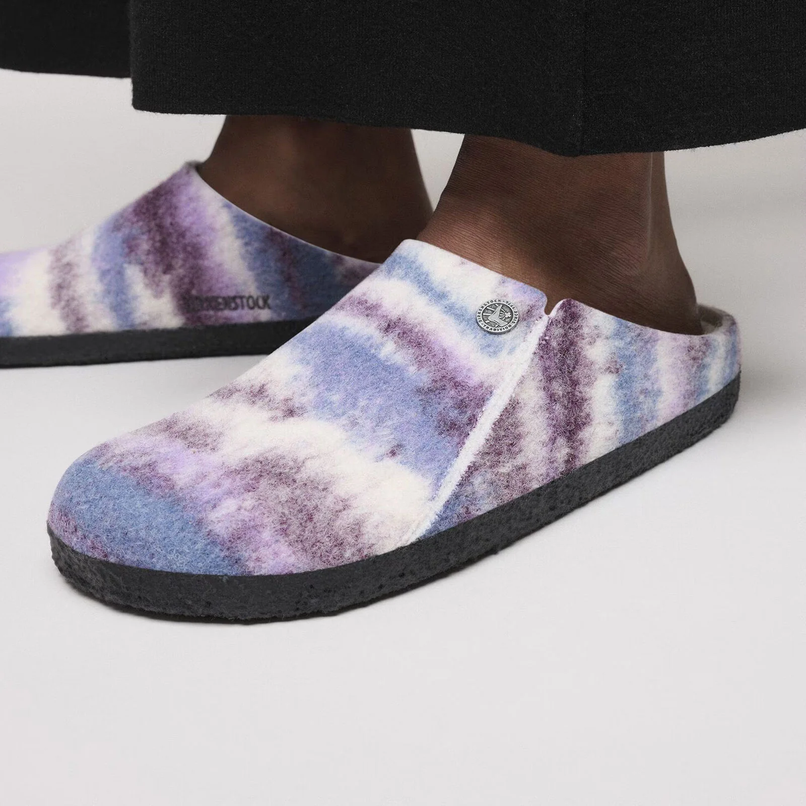 Birkenstock Zermatt Narrow Slipper (Women) - Mauve Multi Wool/Natural Shearling - Image 6