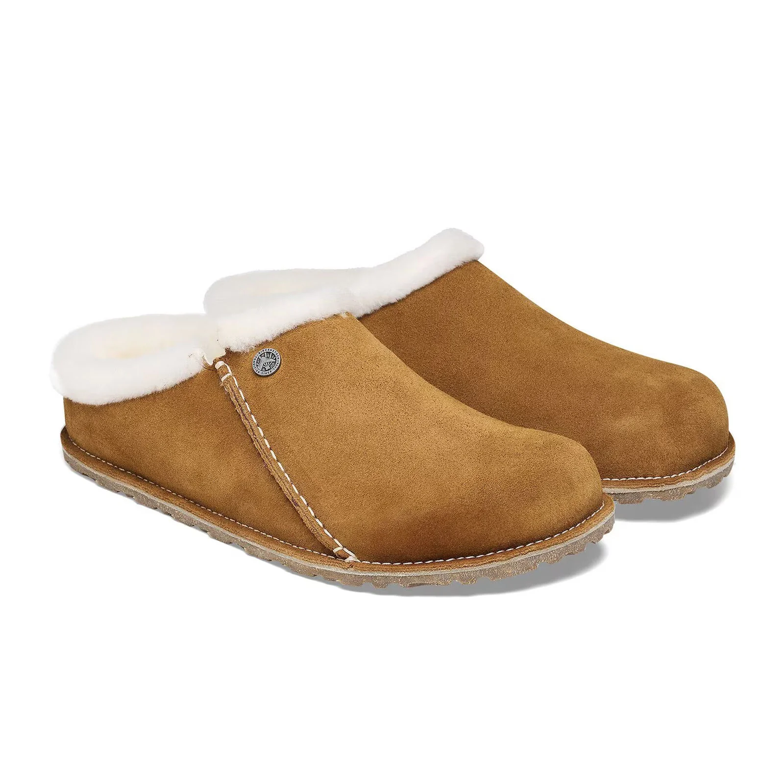 Birkenstock Zermatt Premium Slipper (Women) - Mink Suede/Natural Shearling - Image 3