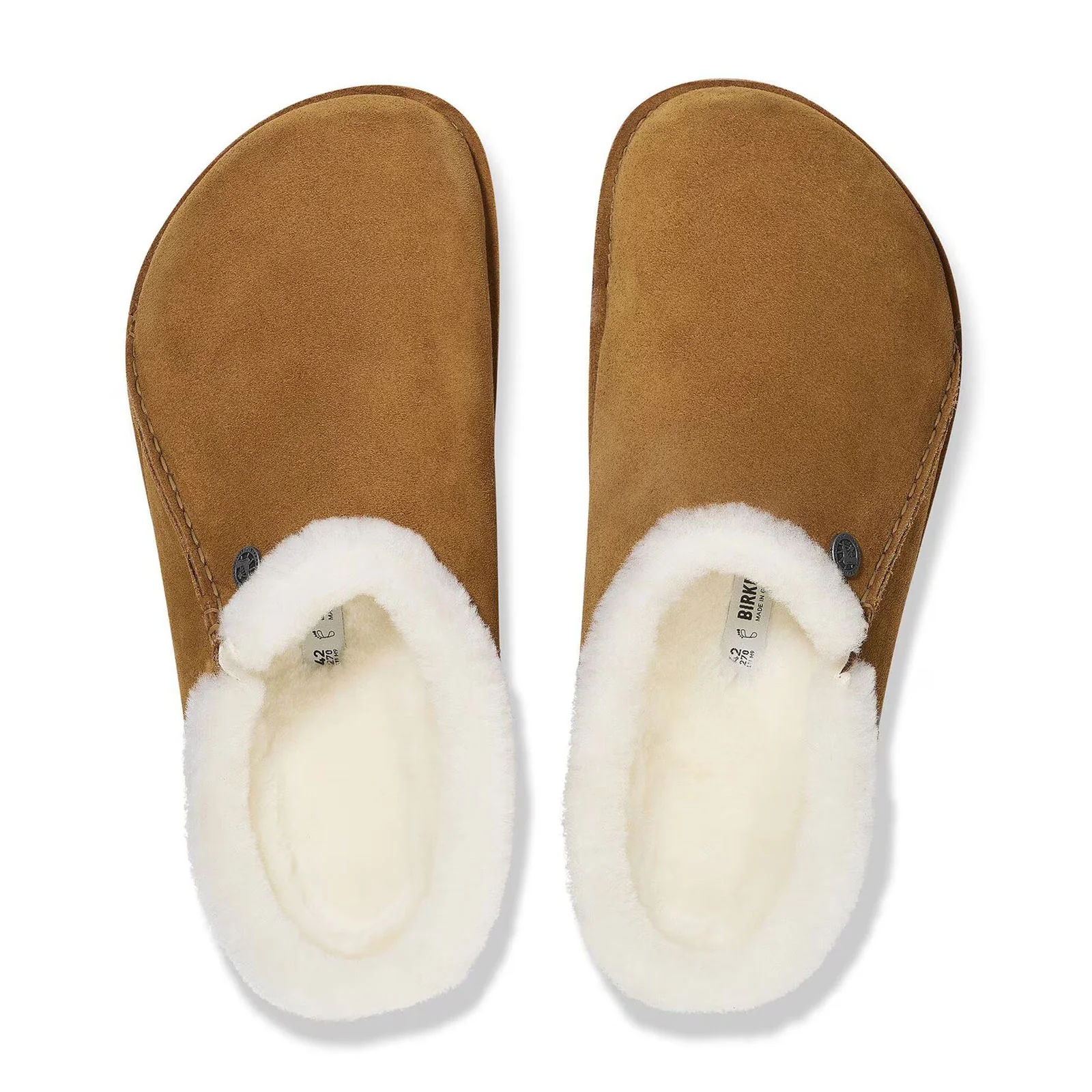 Birkenstock Zermatt Premium Slipper (Women) - Mink Suede/Natural Shearling - Image 6