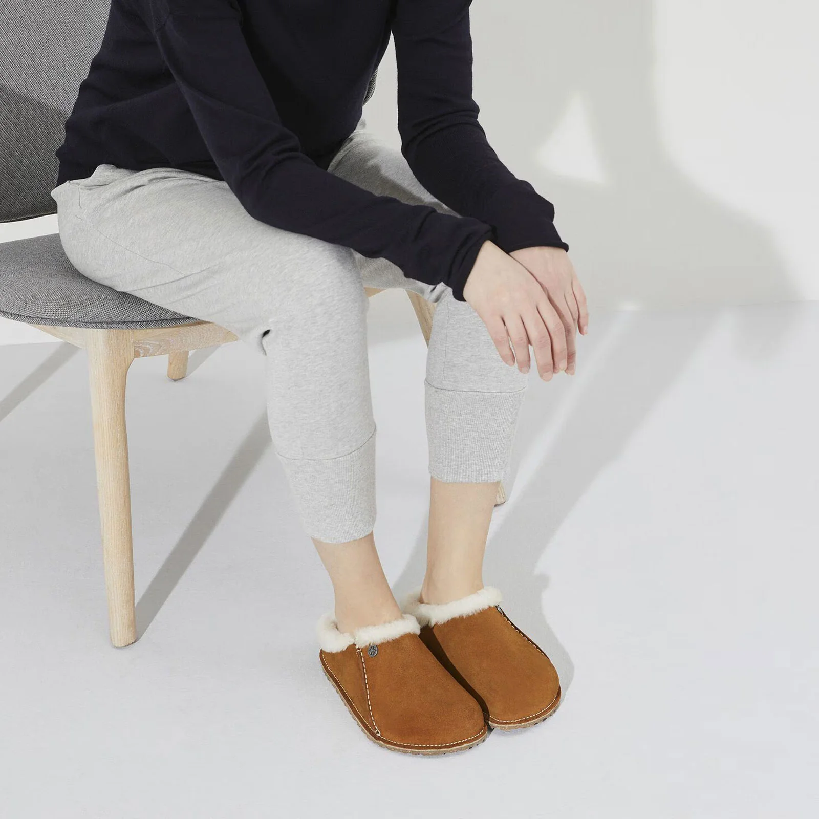 Birkenstock Zermatt Premium Slipper (Women) - Mink Suede/Natural Shearling - Image 7