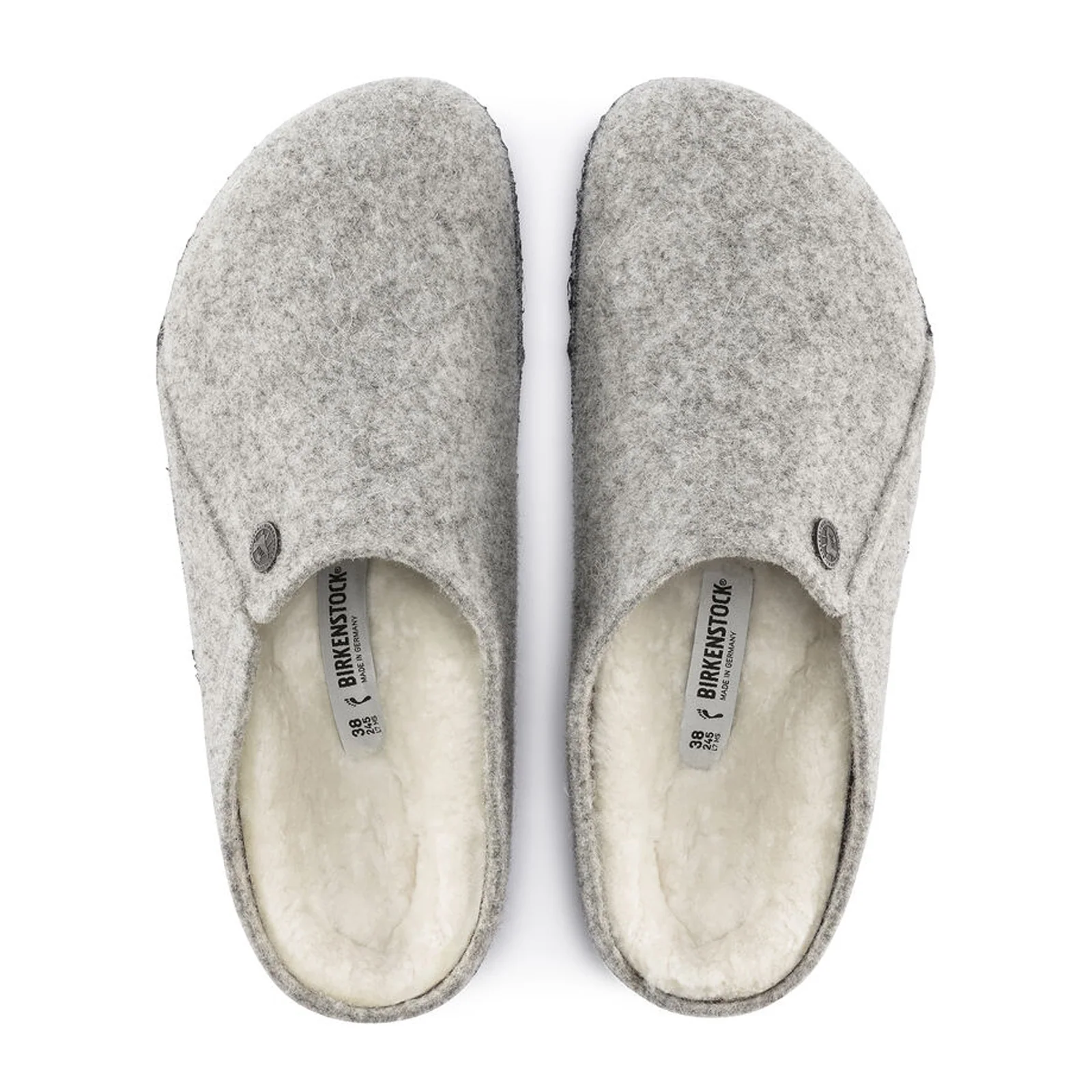 Birkenstock Zermatt Slipper (Women) - Light Gray Wool/Natural Shearling - Image 2