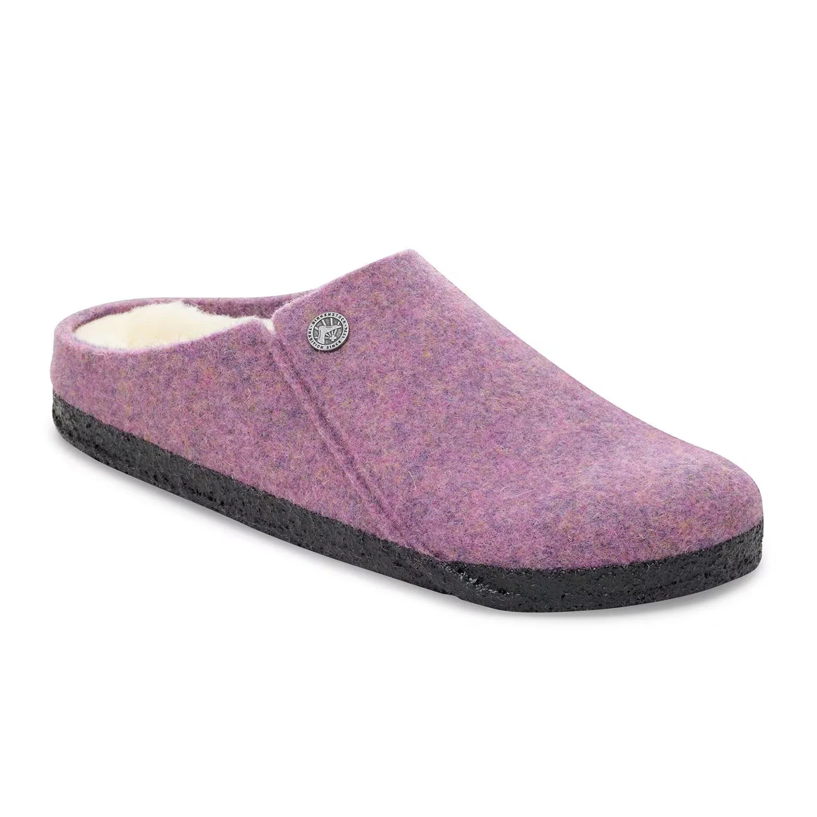 Birkenstock Zermatt Slipper (Women) - Mauve Wool/Natural Shearling