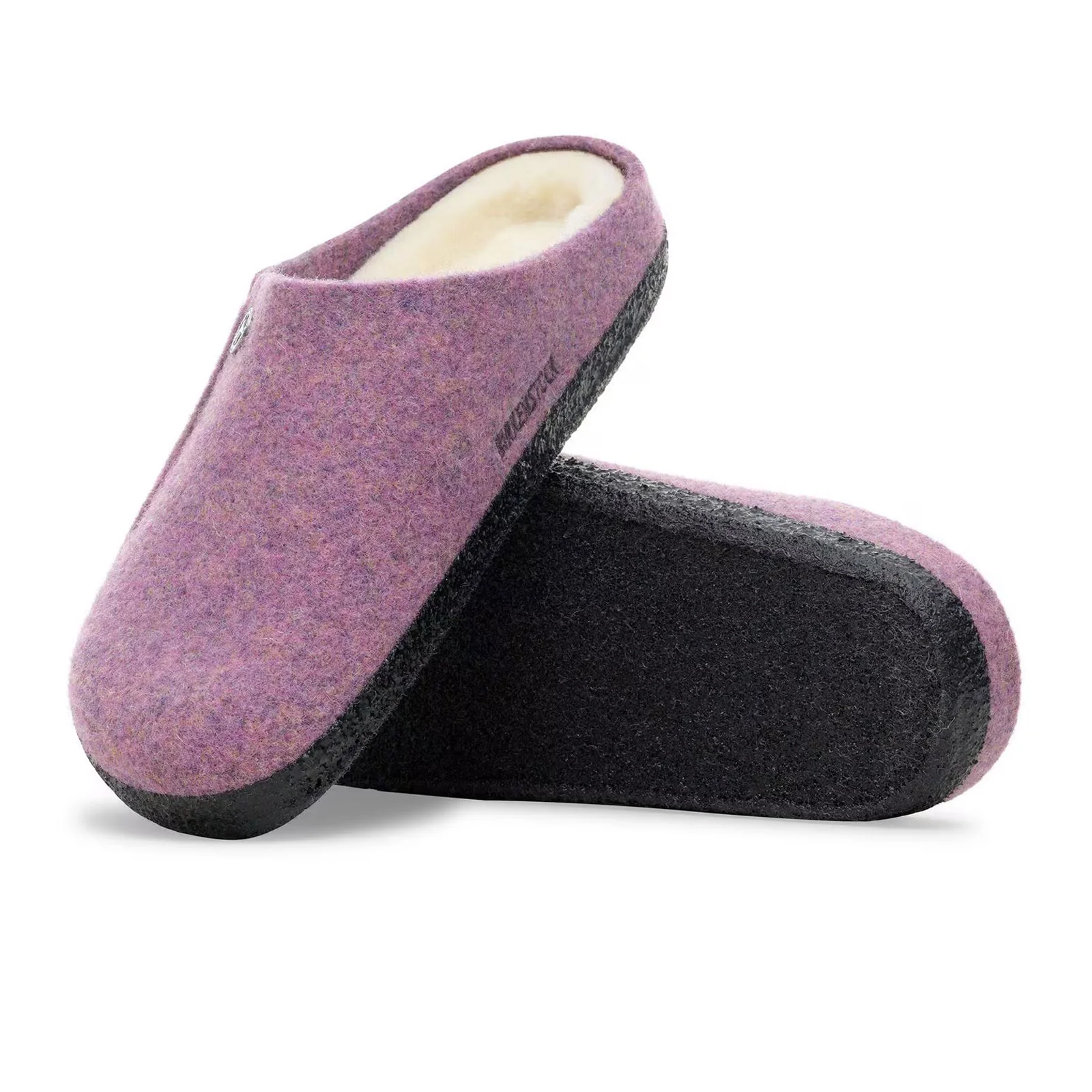 Birkenstock Zermatt Slipper (Women) - Mauve Wool/Natural Shearling - Image 2
