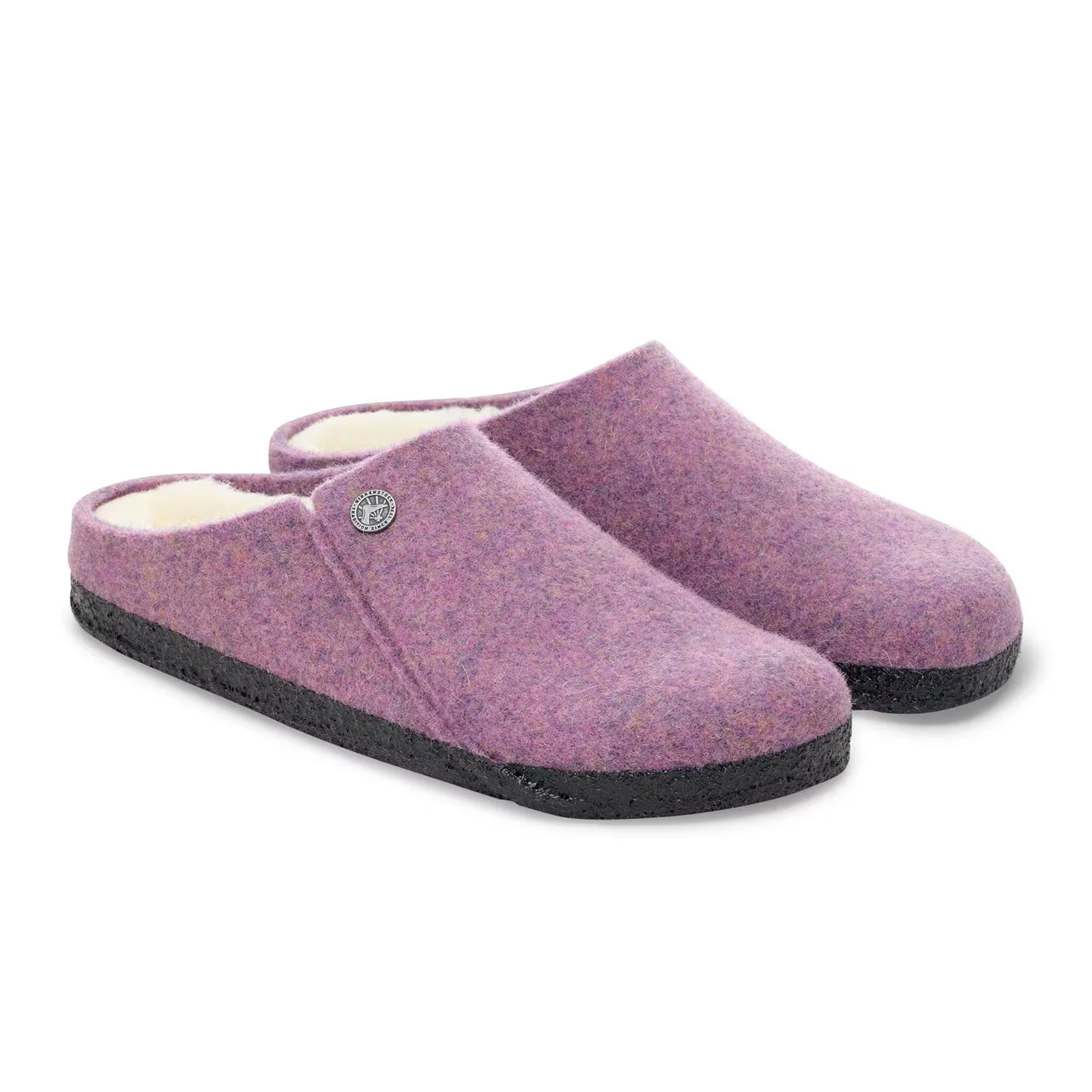 Birkenstock Zermatt Slipper (Women) - Mauve Wool/Natural Shearling - Image 4