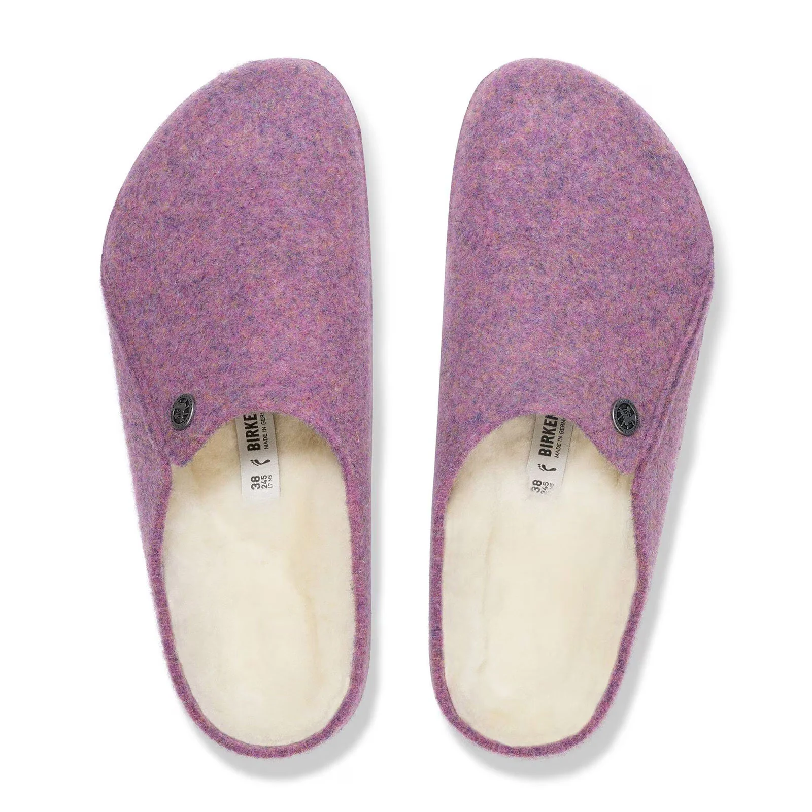 Birkenstock Zermatt Slipper (Women) - Mauve Wool/Natural Shearling - Image 5