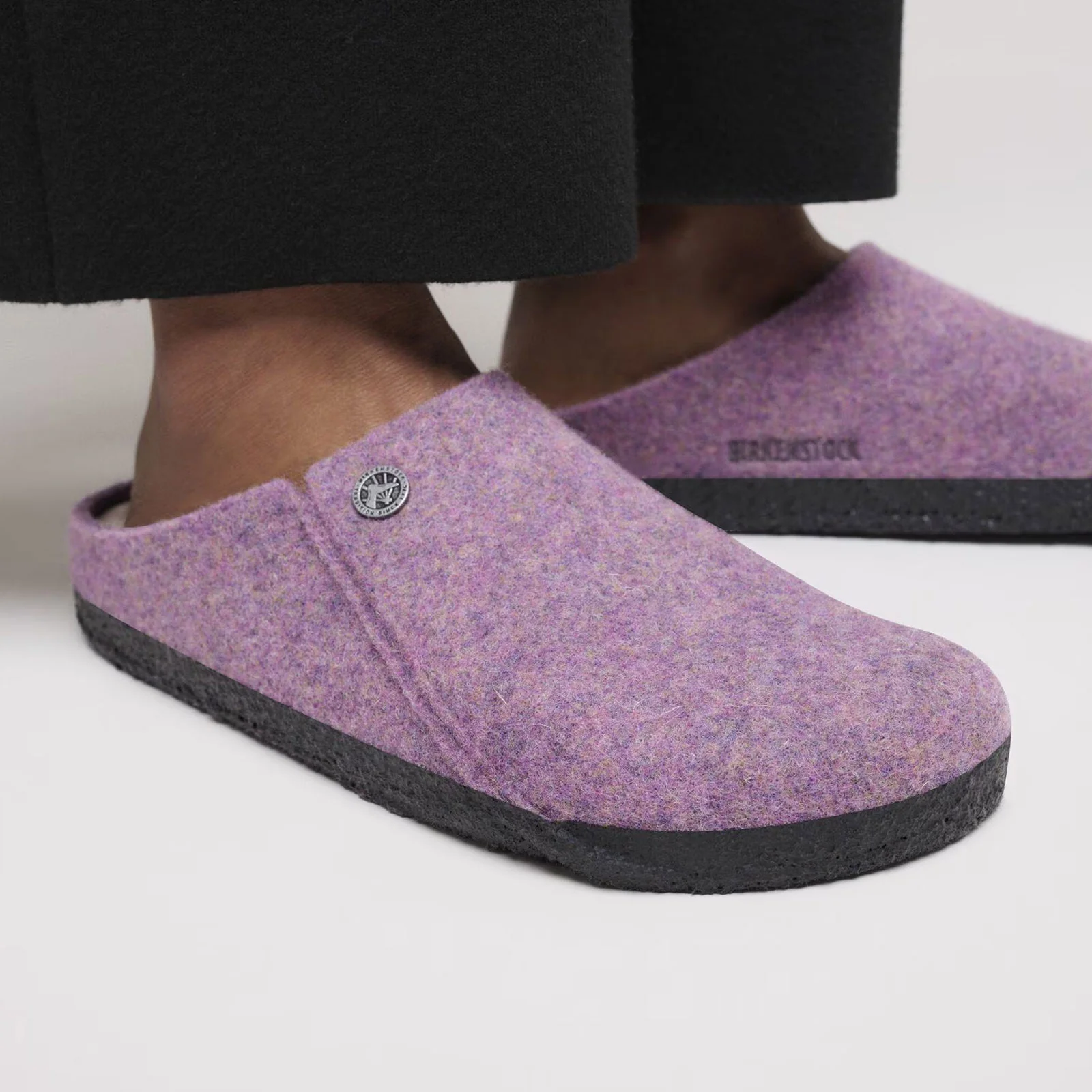 Birkenstock Zermatt Slipper (Women) - Mauve Wool/Natural Shearling - Image 6