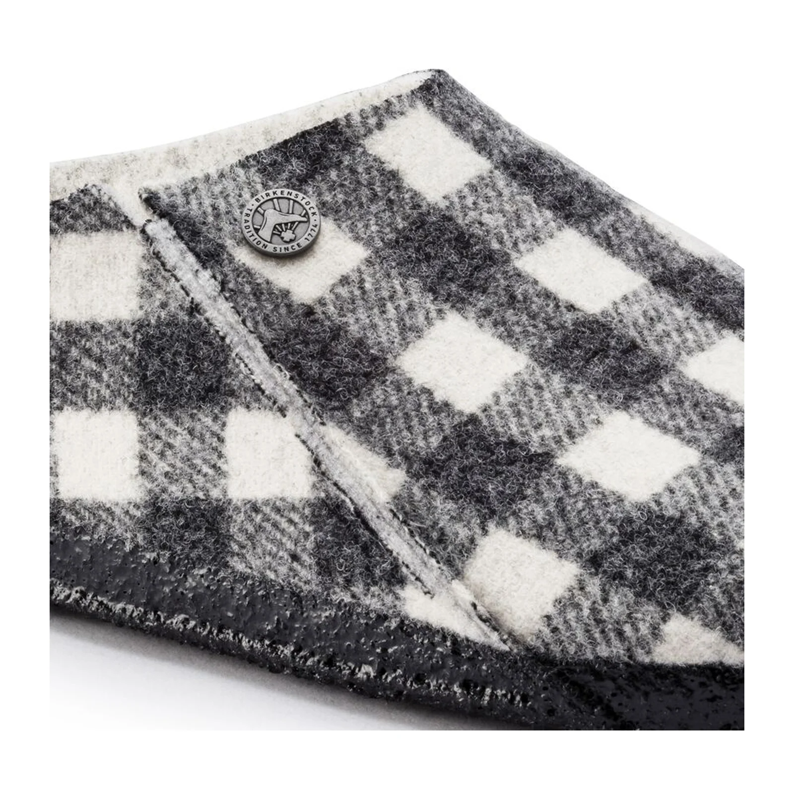 Birkenstock Zermatt Narrow Slipper (Women) - White Plaid Wool/Natural Shearling - Image 5